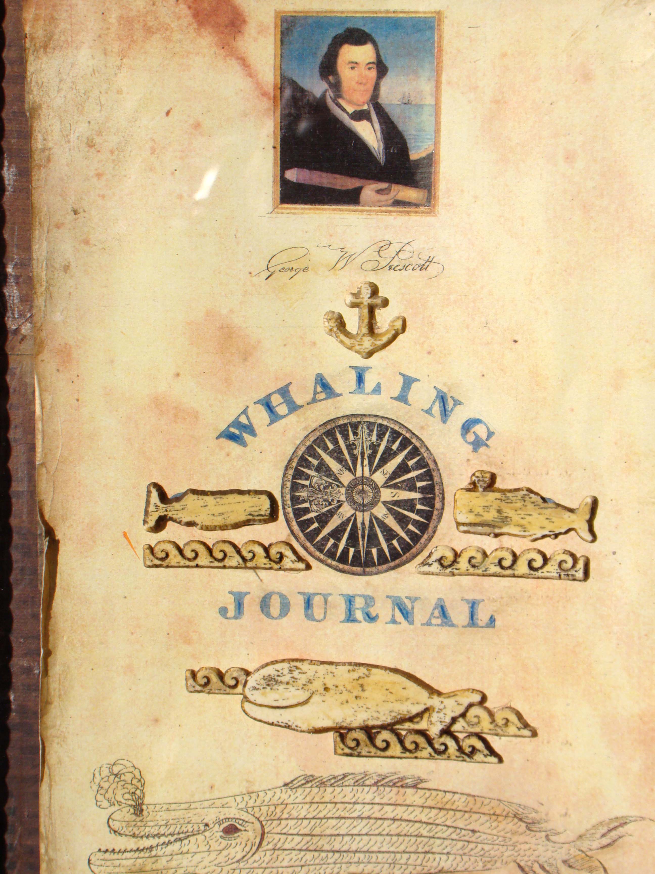 A FABULOUS CONTEMPORARY NEW BEDFORD WHALING JOURNAL SHADOW BOX created by Erik Erikson. — image 2