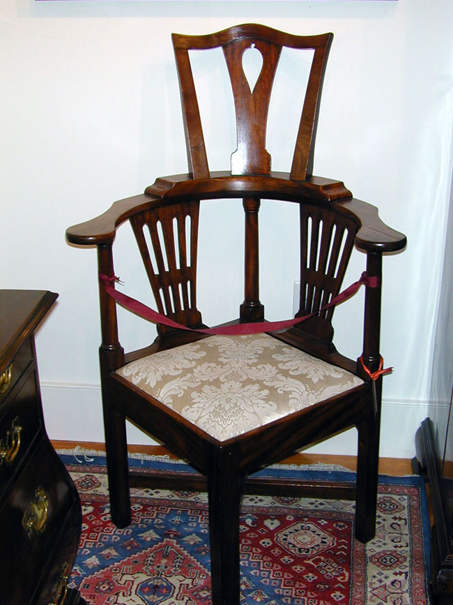 Fine English High Back Walnut Corner Chair Circa 1740