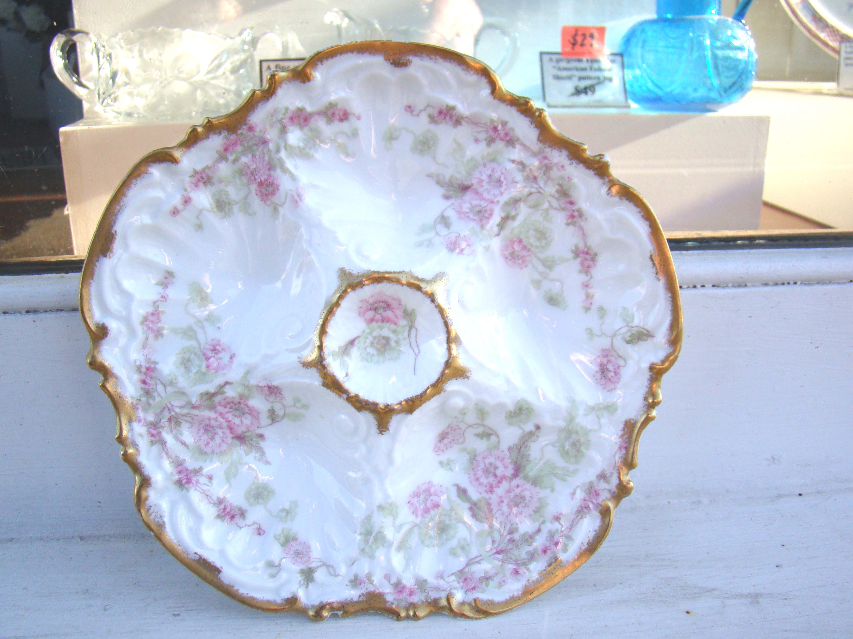 A fine early French Limoges gilt decorated oyster plate circa 1880
