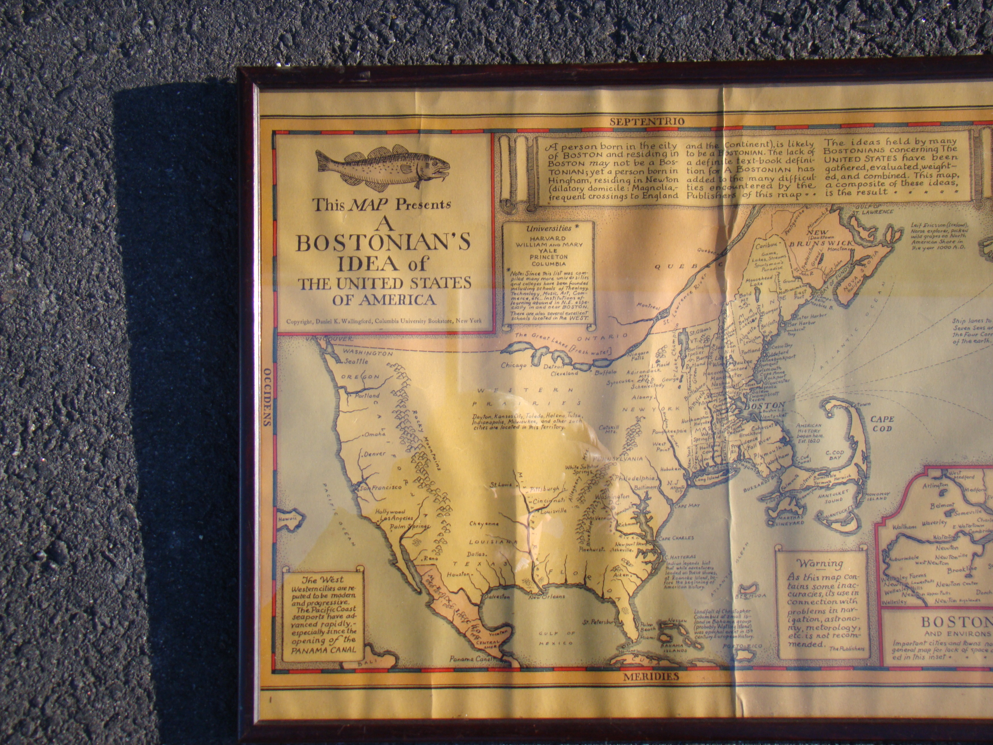 A map depicting a "Bostonian's Idea of the United States of America" published by Daniel Wallingford in 1936 — image 3