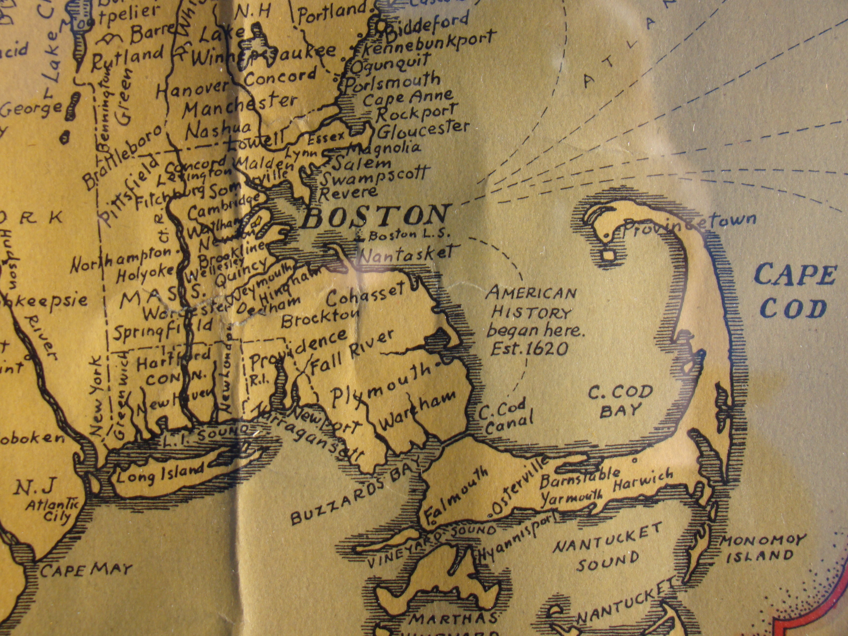 A map depicting a "Bostonian's Idea of the United States of America" published by Daniel Wallingford in 1936 — image 2