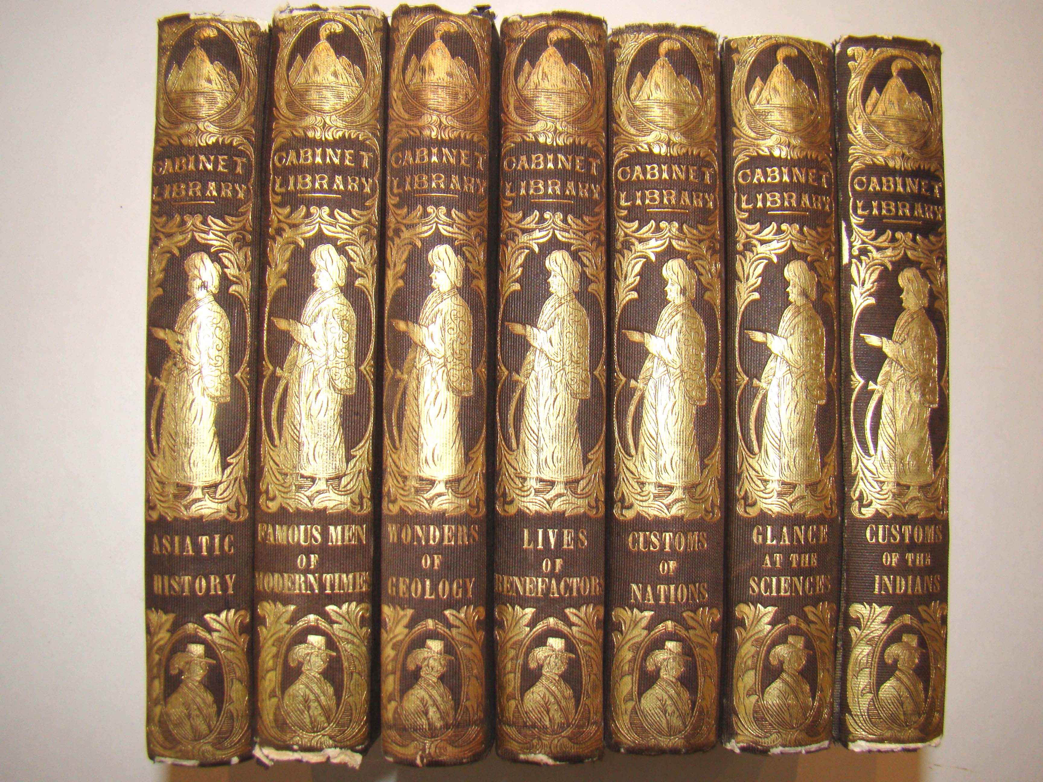 A fine set of seven volumes of the Cabinet Library published in Boston in 1849