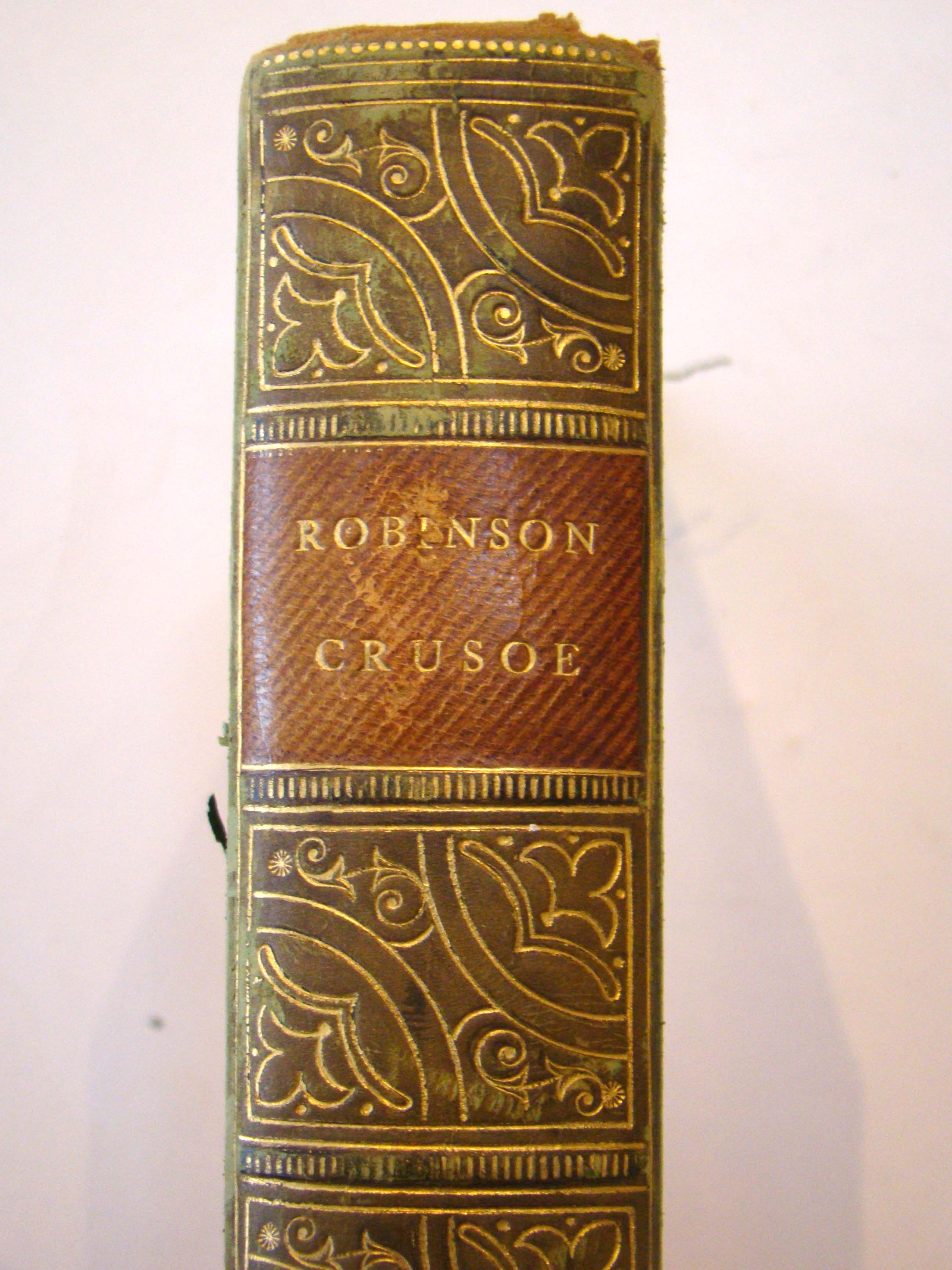 "The Life and Adventures of Robinson Crusoe by Daniel De Foe published in Philadelphia in 1874