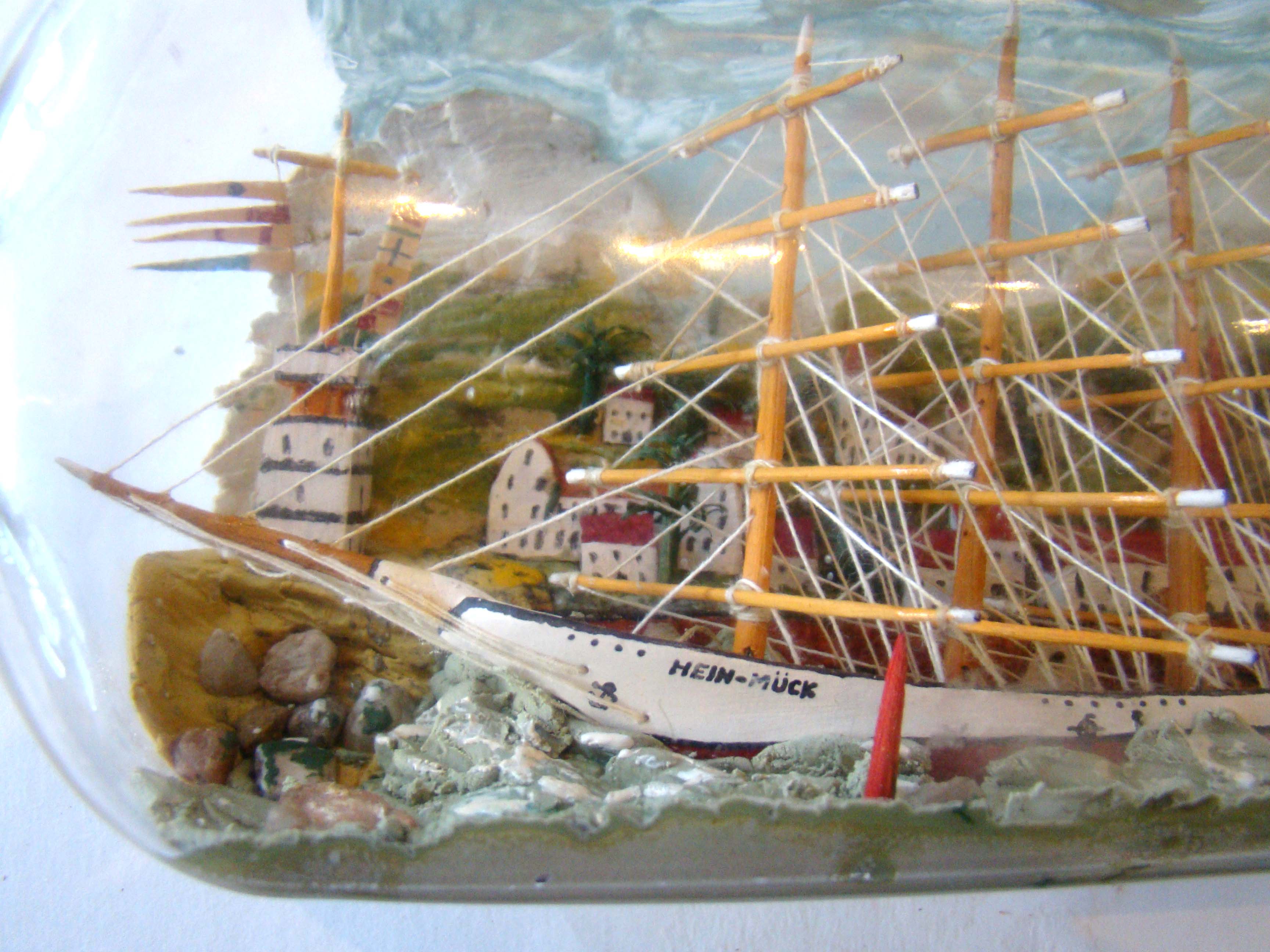 An absolutely fabulous vintage four masted ship-in-a bottle circa 1920 — image 3