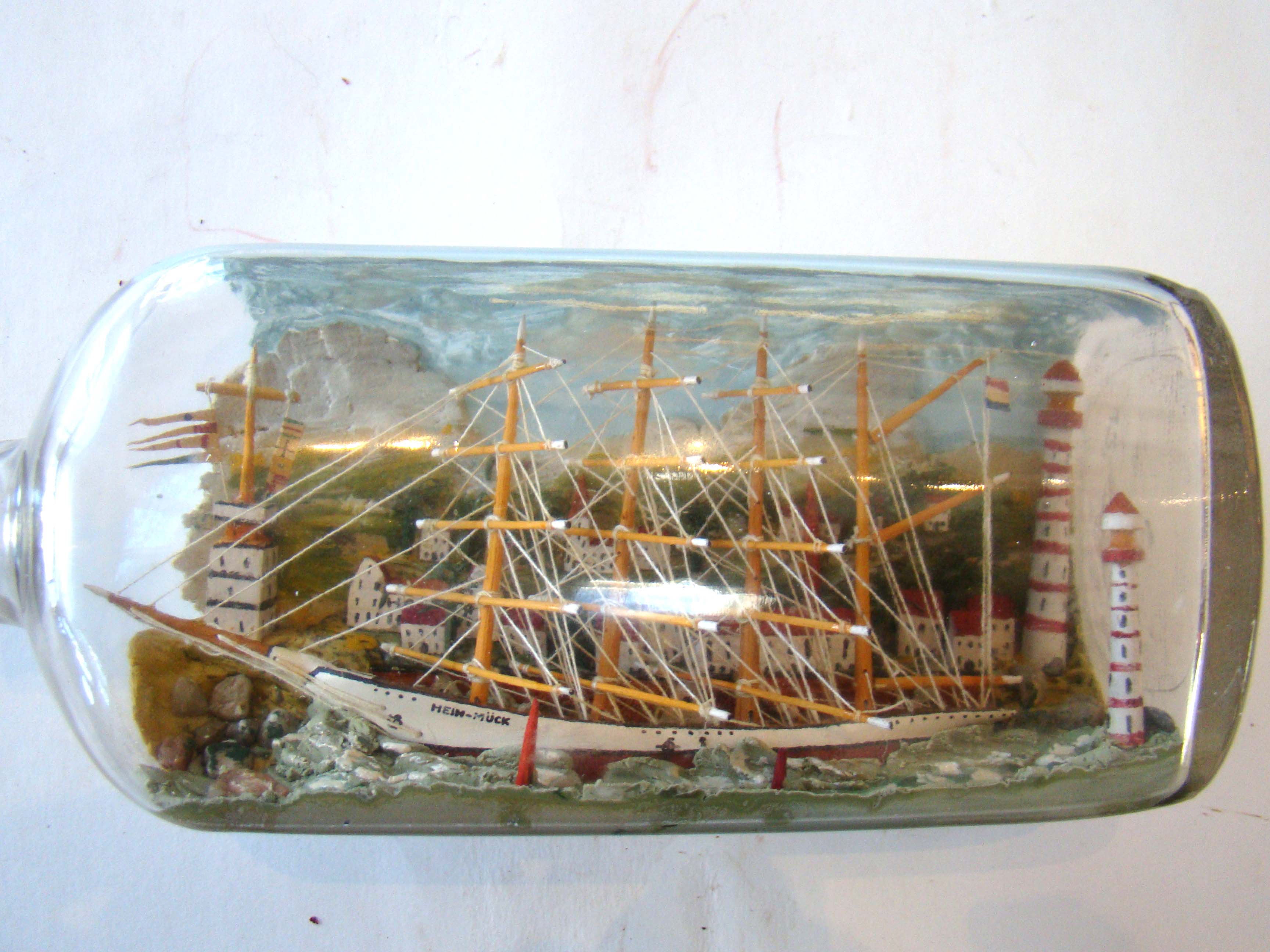 An absolutely fabulous vintage four masted ship-in-a bottle circa 1920 — image 4
