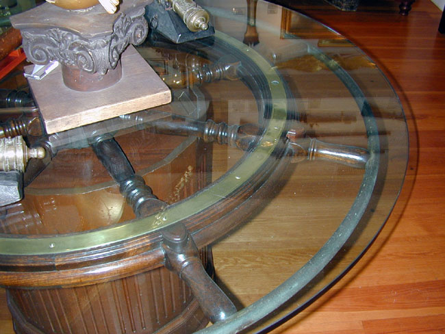 Custom Designed Antique Ship's Wheel Breakfast or Dining Table — image 3