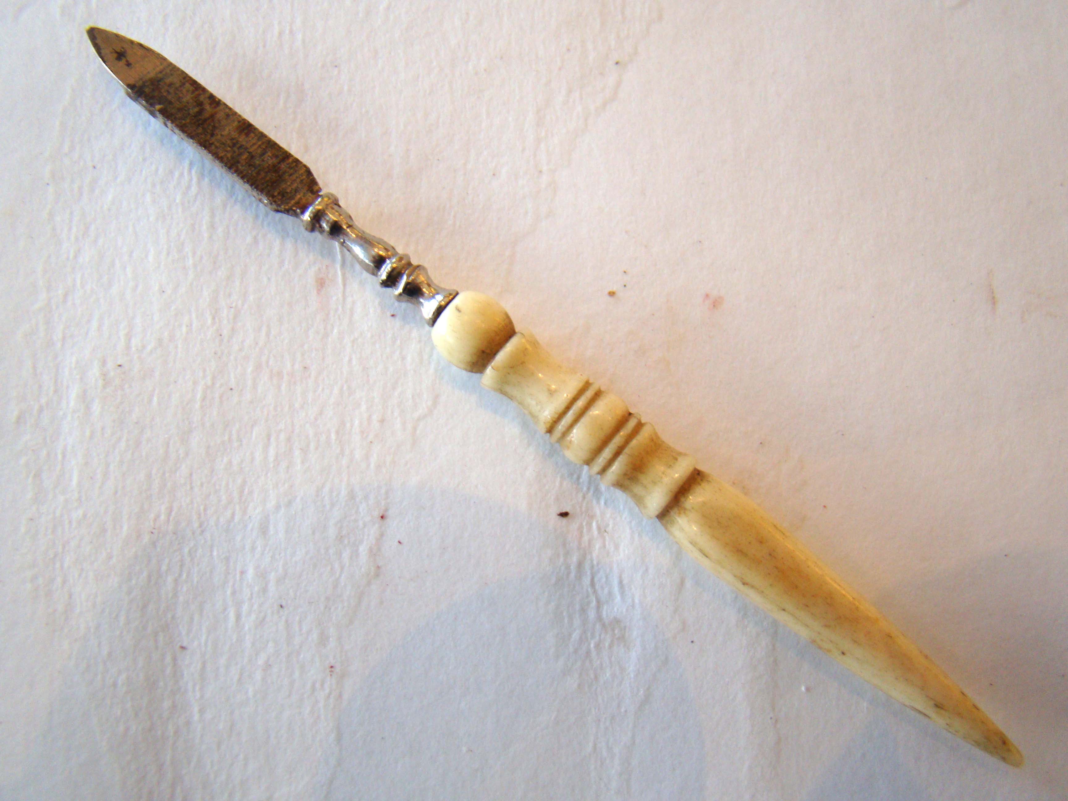 A 19th century whalebone handled file
