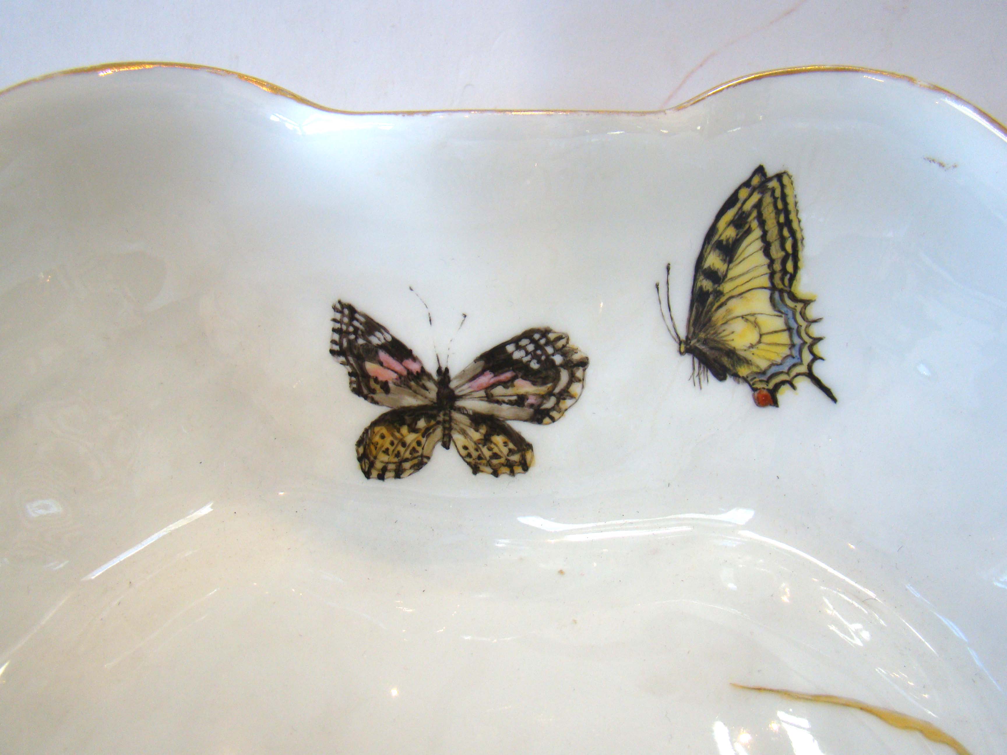 A gorgeous Limoges fruit basket with nine different hand painted fruit bowls circa 1880 — image 4