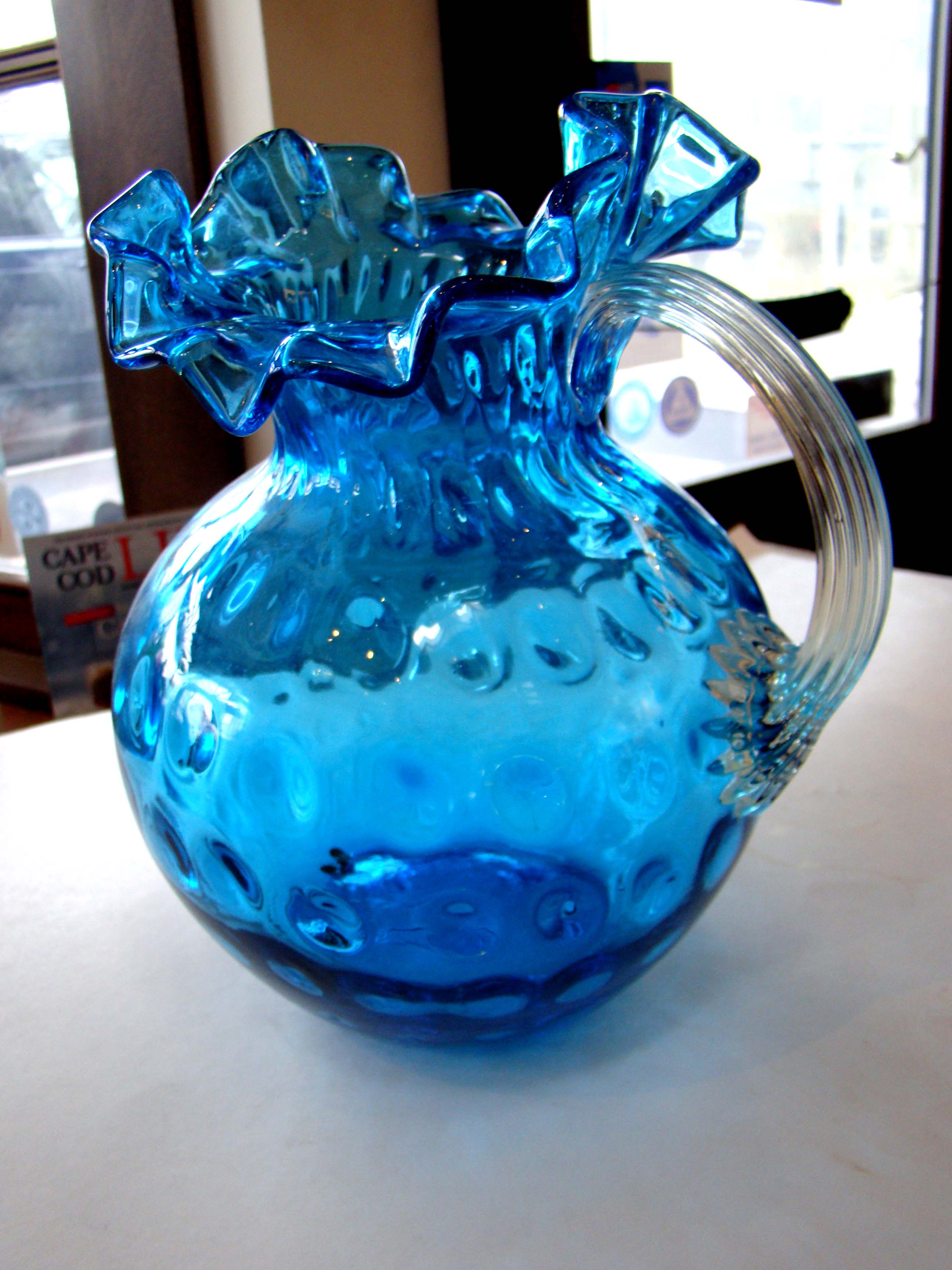 A large and beautiful vintage FENTON coin dot pitcher