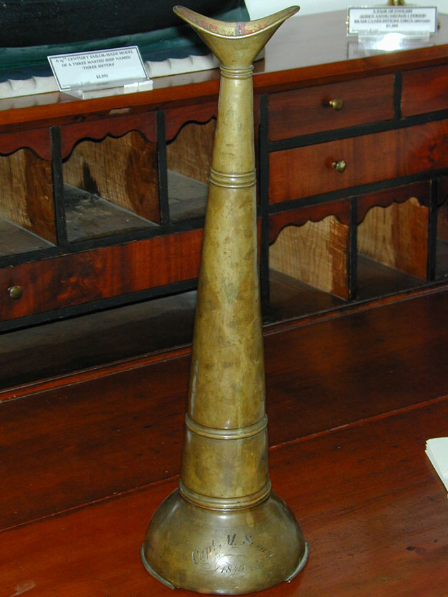 Historic Antique Clipper Ship Captain's Speaking Trumpet Dated 1849