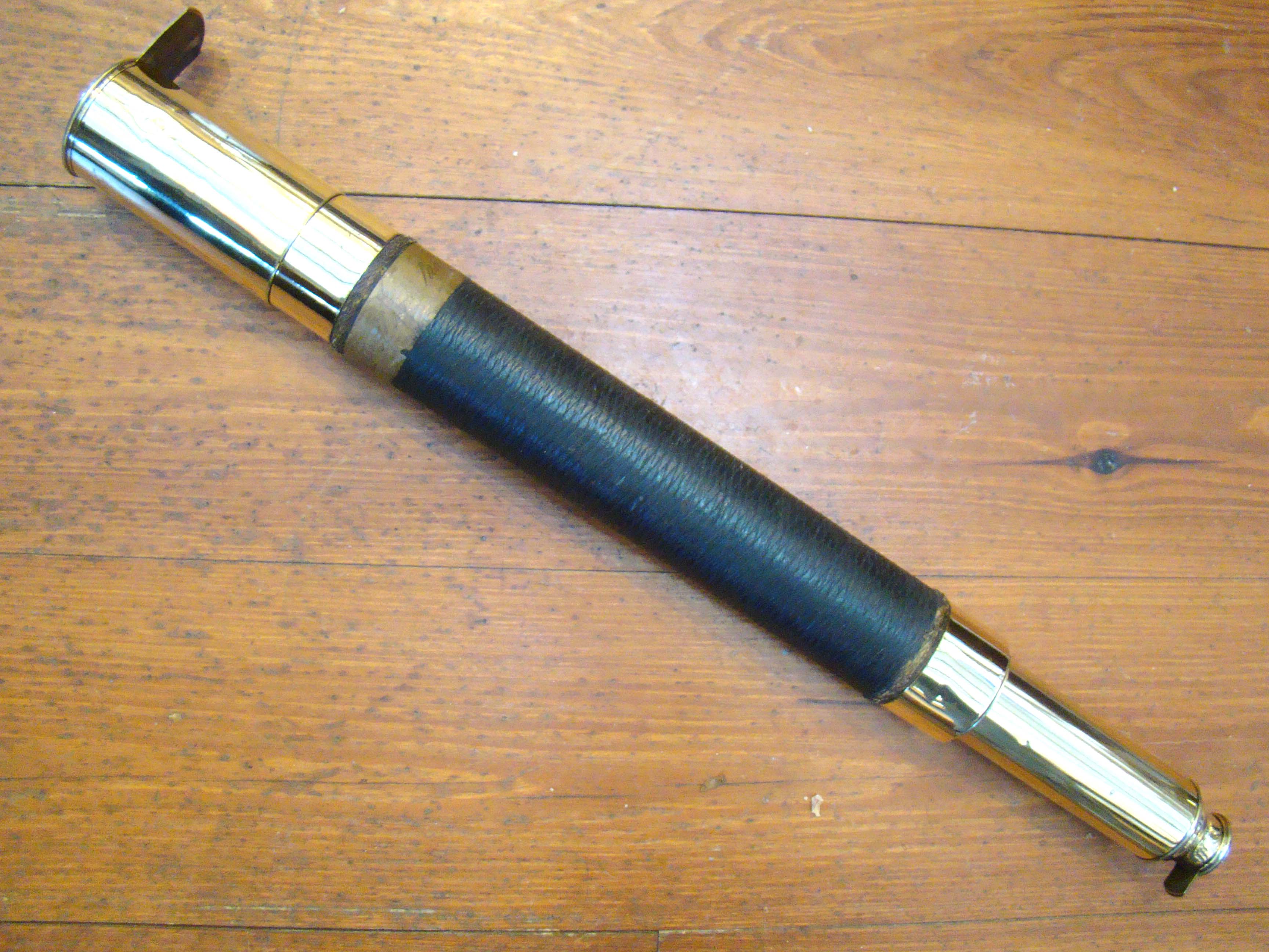 A fine 19th century French single-draw Captain's telescope with inscription circa 1860