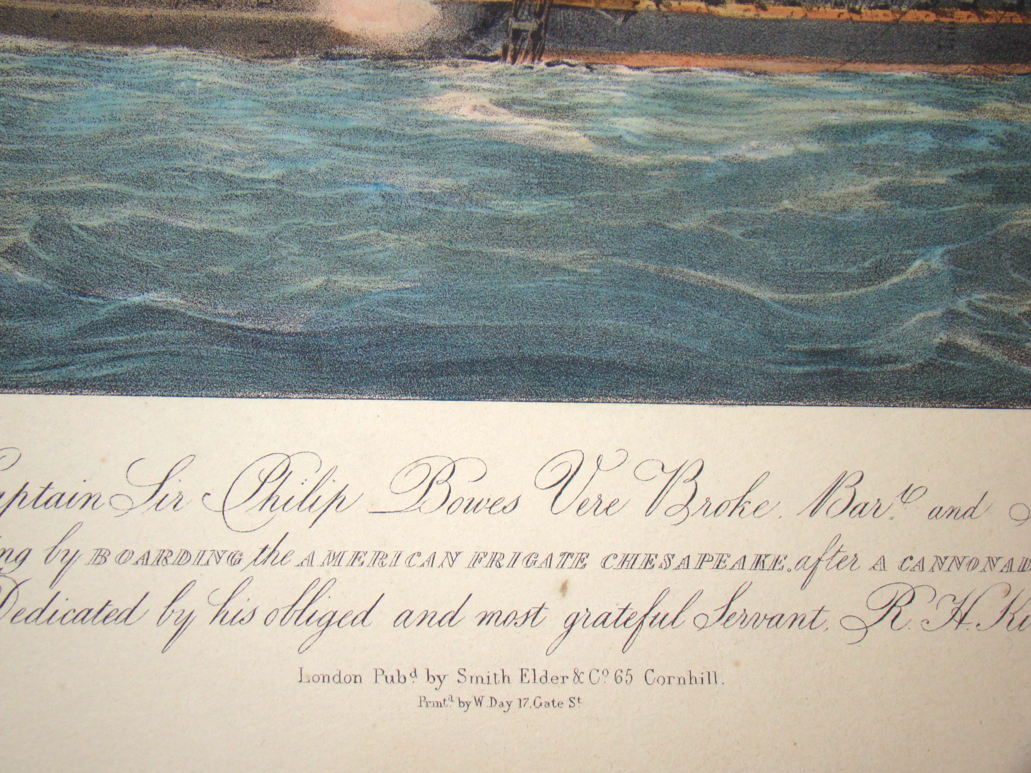 A pair of engravings depicting the famous War of 1812 naval battle between the USS Chesapeake and the HMS Shannon — image 3