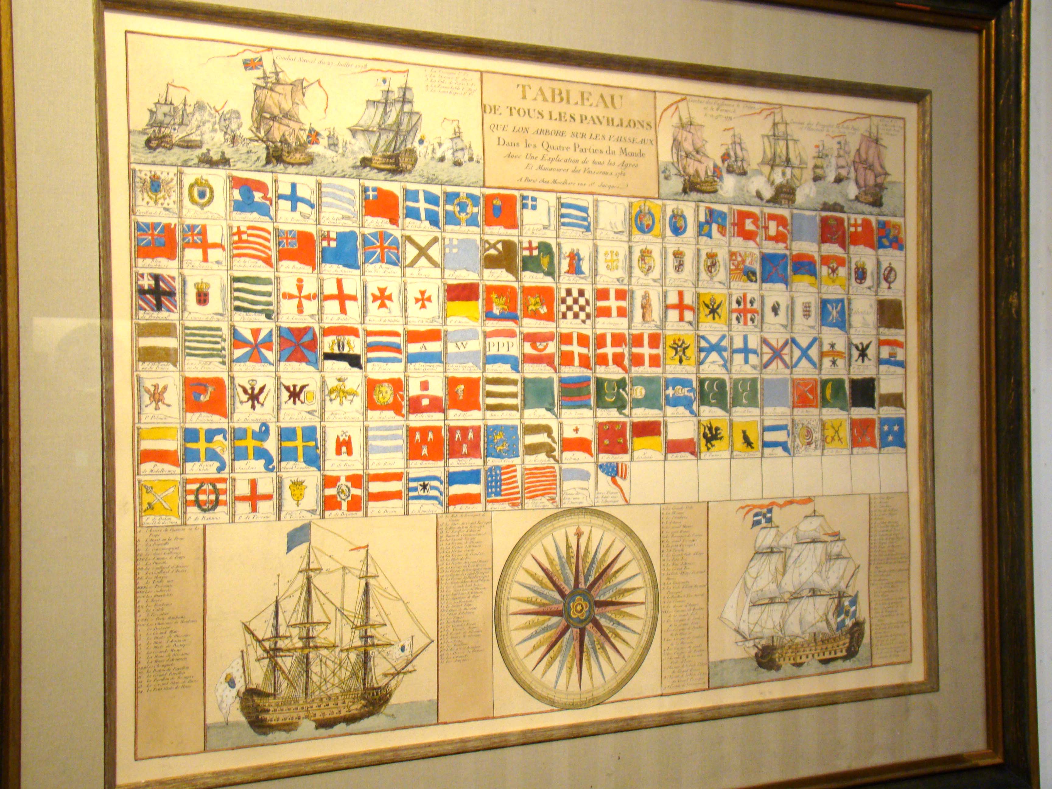 A beautiful 20th century print of the famous French naval map originally published in 1782