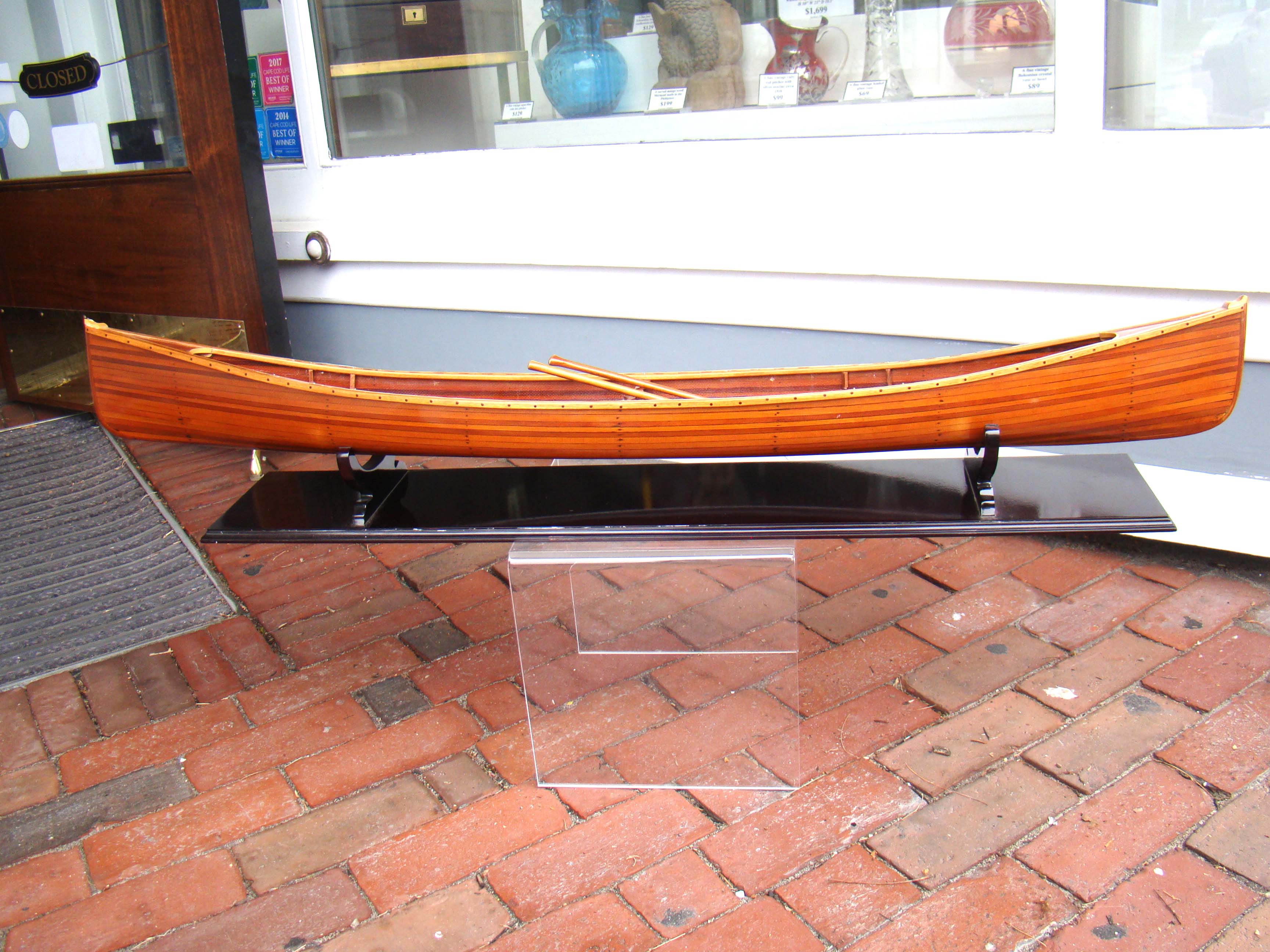 A fabulous scratch-built contemporary scale model of a canoe 43" long