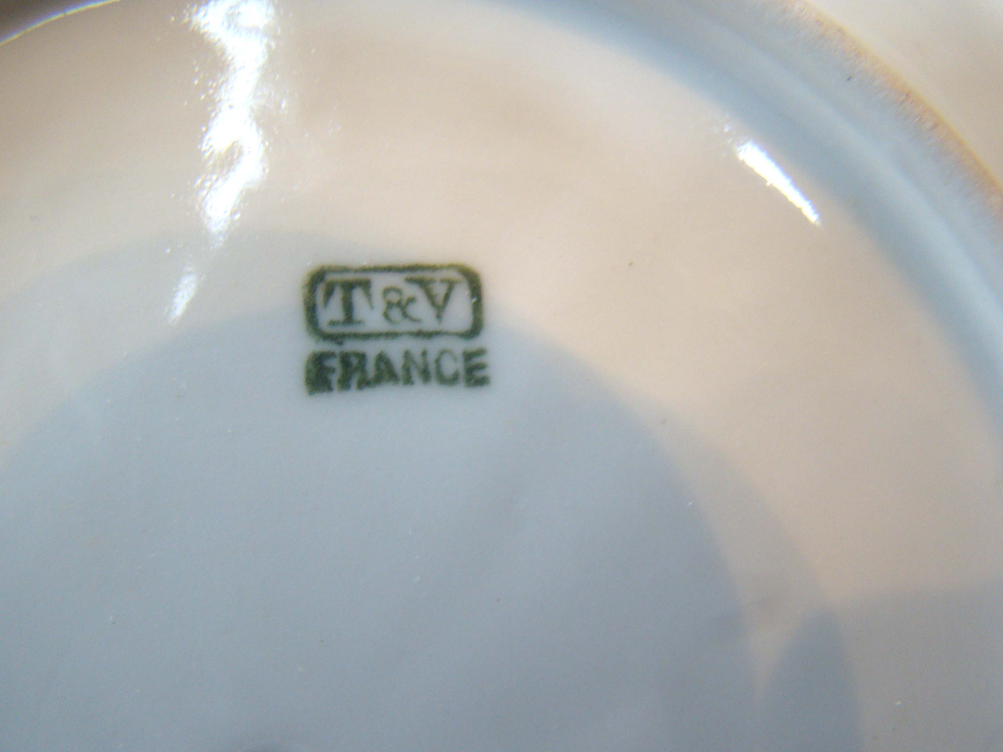 A set of six vintage hand painted seascape pattern Limoges side plates made by Tressemann & Vogt circa 1890 — image 3