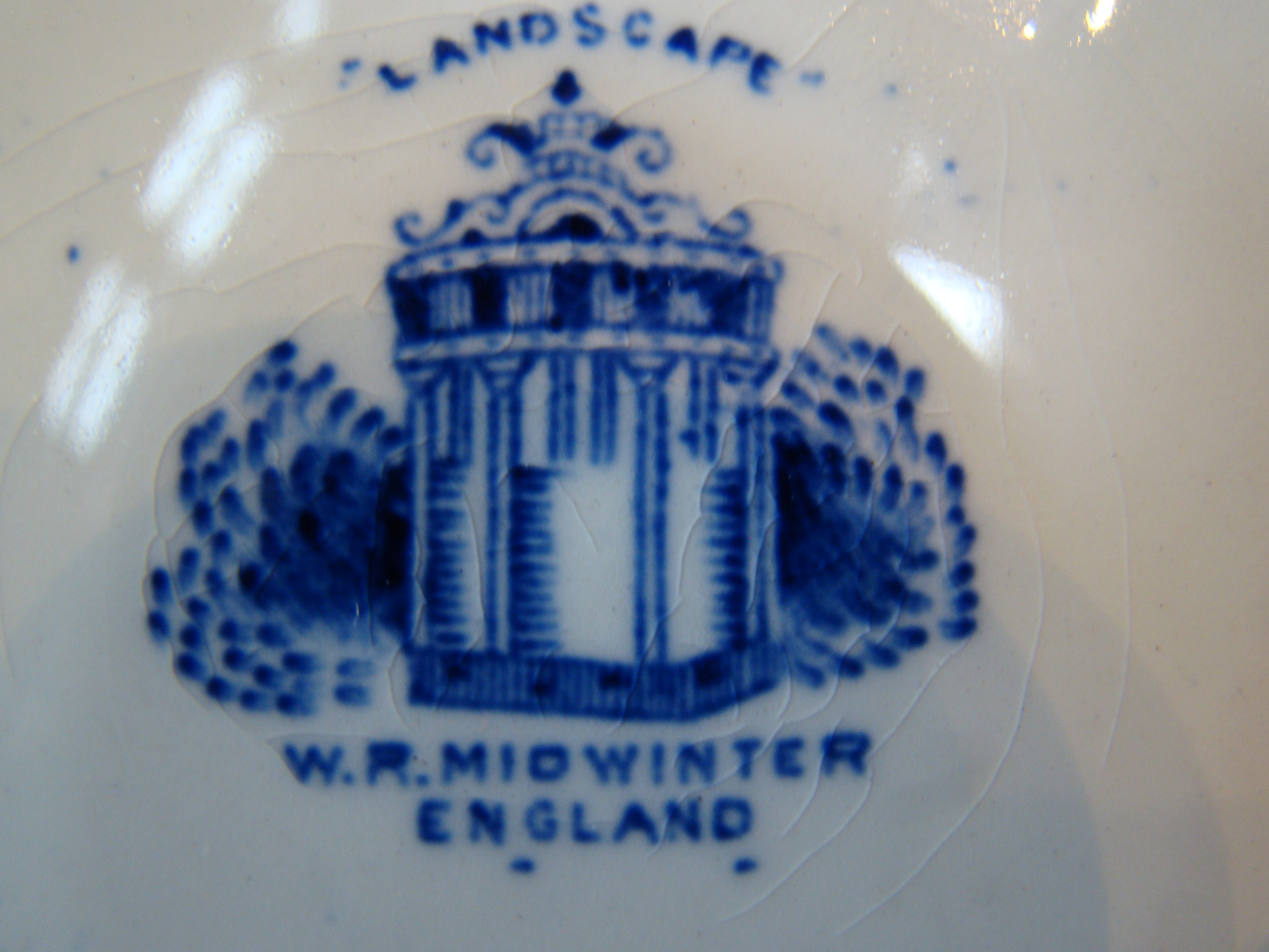 A group of three vintage "Landscape" pattern 10" dinner plates by William Midwinter circa 1900 — image 2