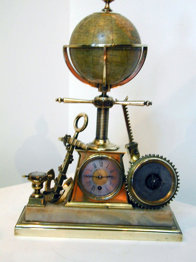 Outstanding Nautical Clock and Barometer Set With Globe Circa 1880