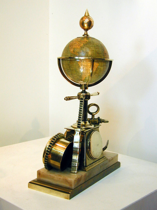 Outstanding Nautical Clock and Barometer Set With Globe Circa 1880 — image 3