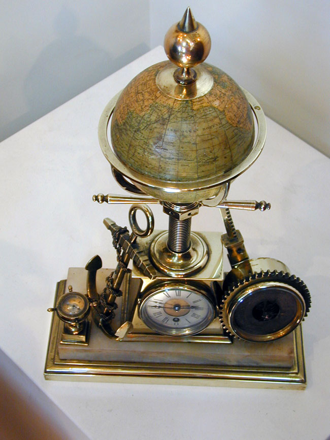 Outstanding Nautical Clock and Barometer Set With Globe Circa 1880 — image 4