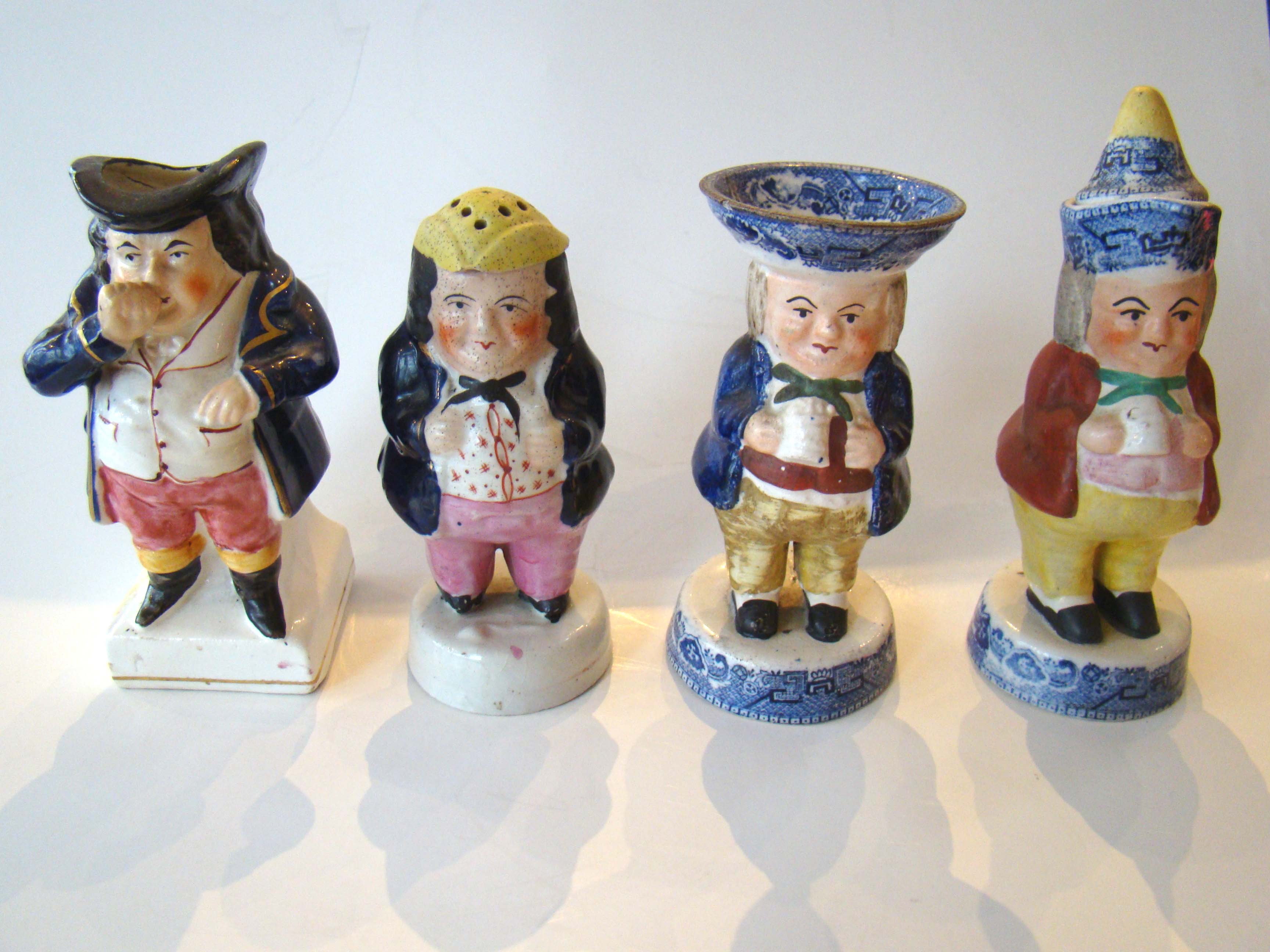 A fine and rare collection of four late 18th or early 19th century hand painted English Toby tablewares. — image 3