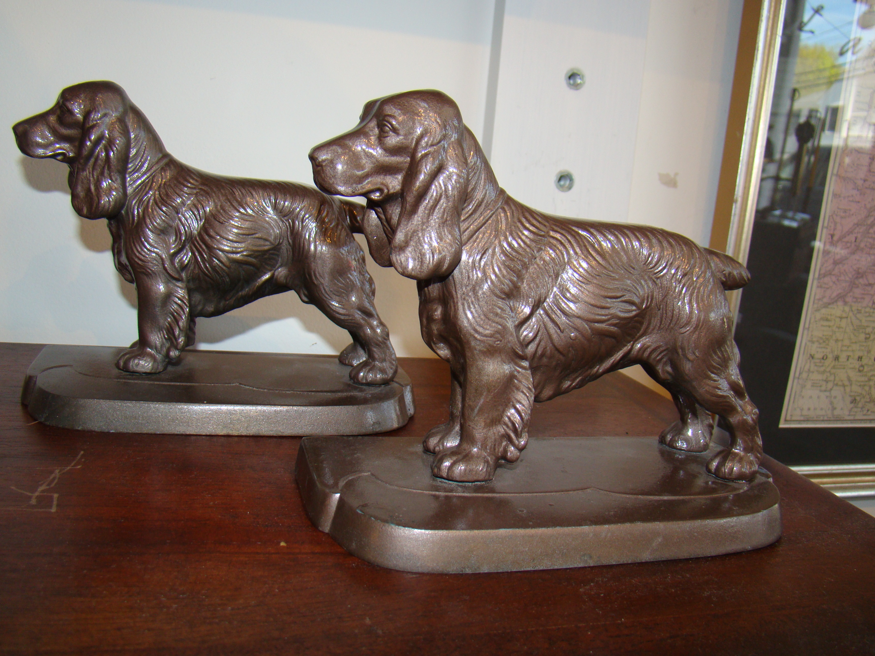 A wonderful pair of Cocker Spaniel bronze finished bookends made by Frankart of New York circa 1935 — image 2