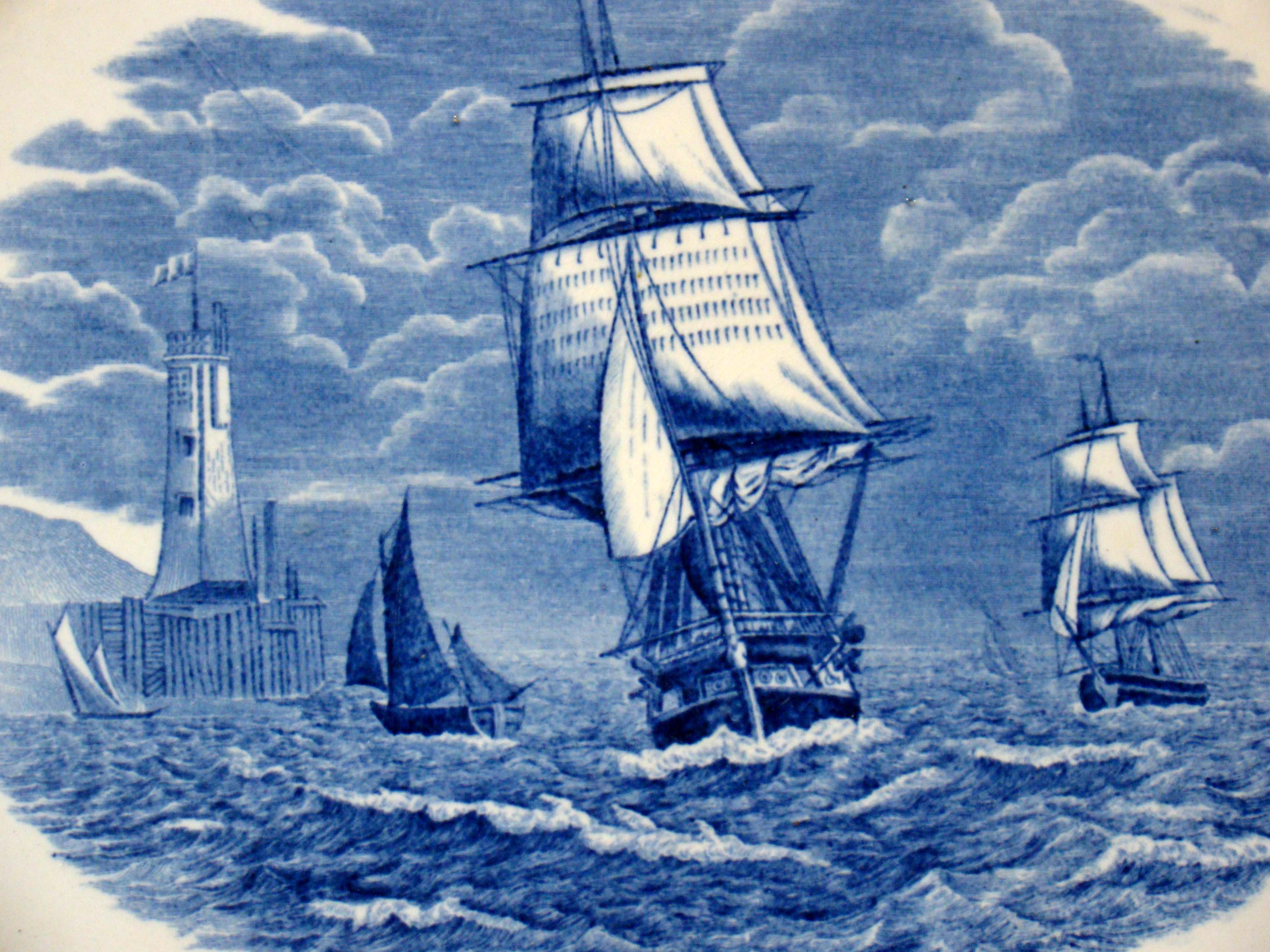 A fine and large 19th  century Mason's Ironstone Platter in the "American Marine" pattern circa 1850 — image 2