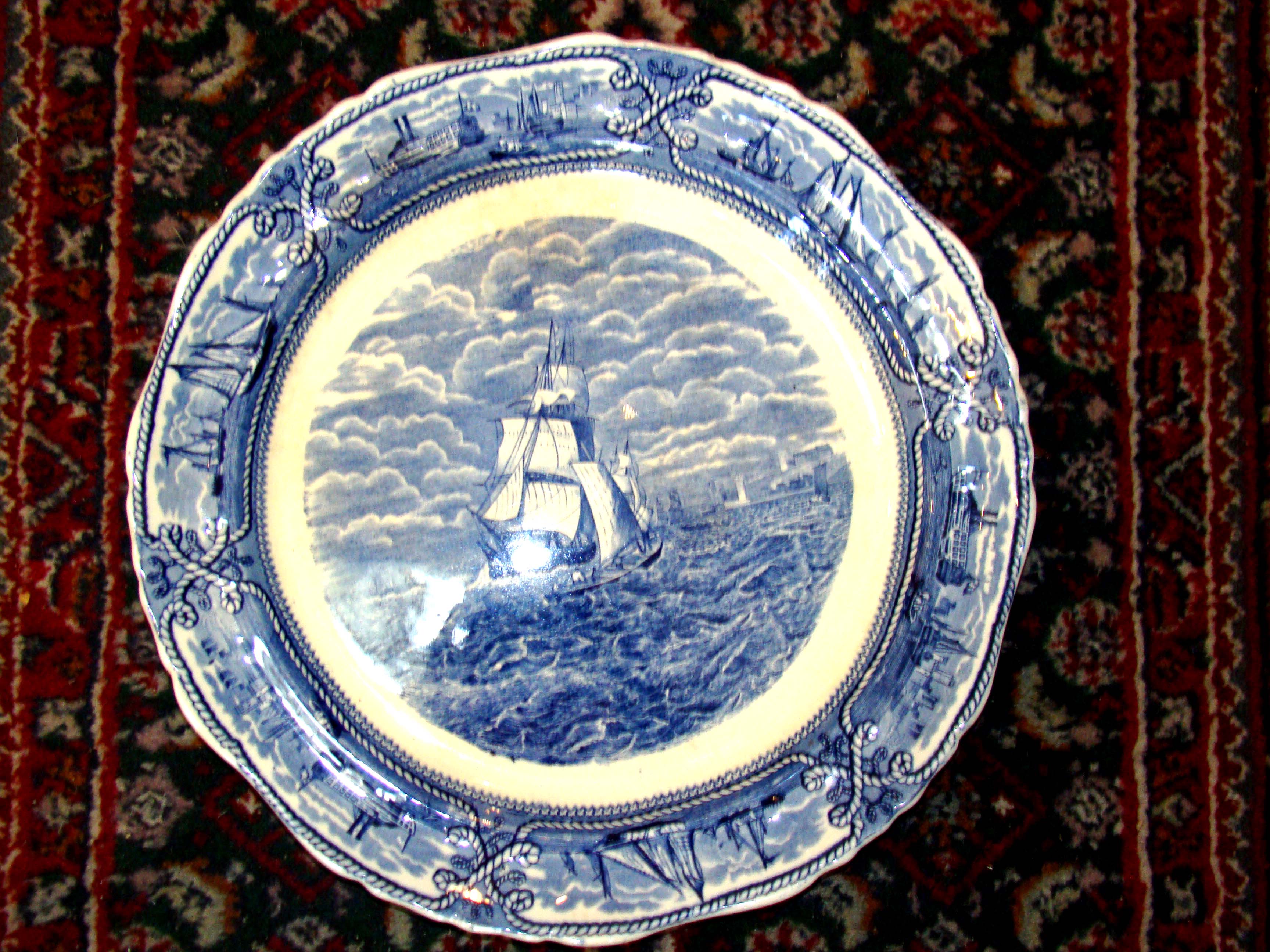 A fine and rare Mason's Ironstone serving plate in the "American Marine" pattern made circa 1850