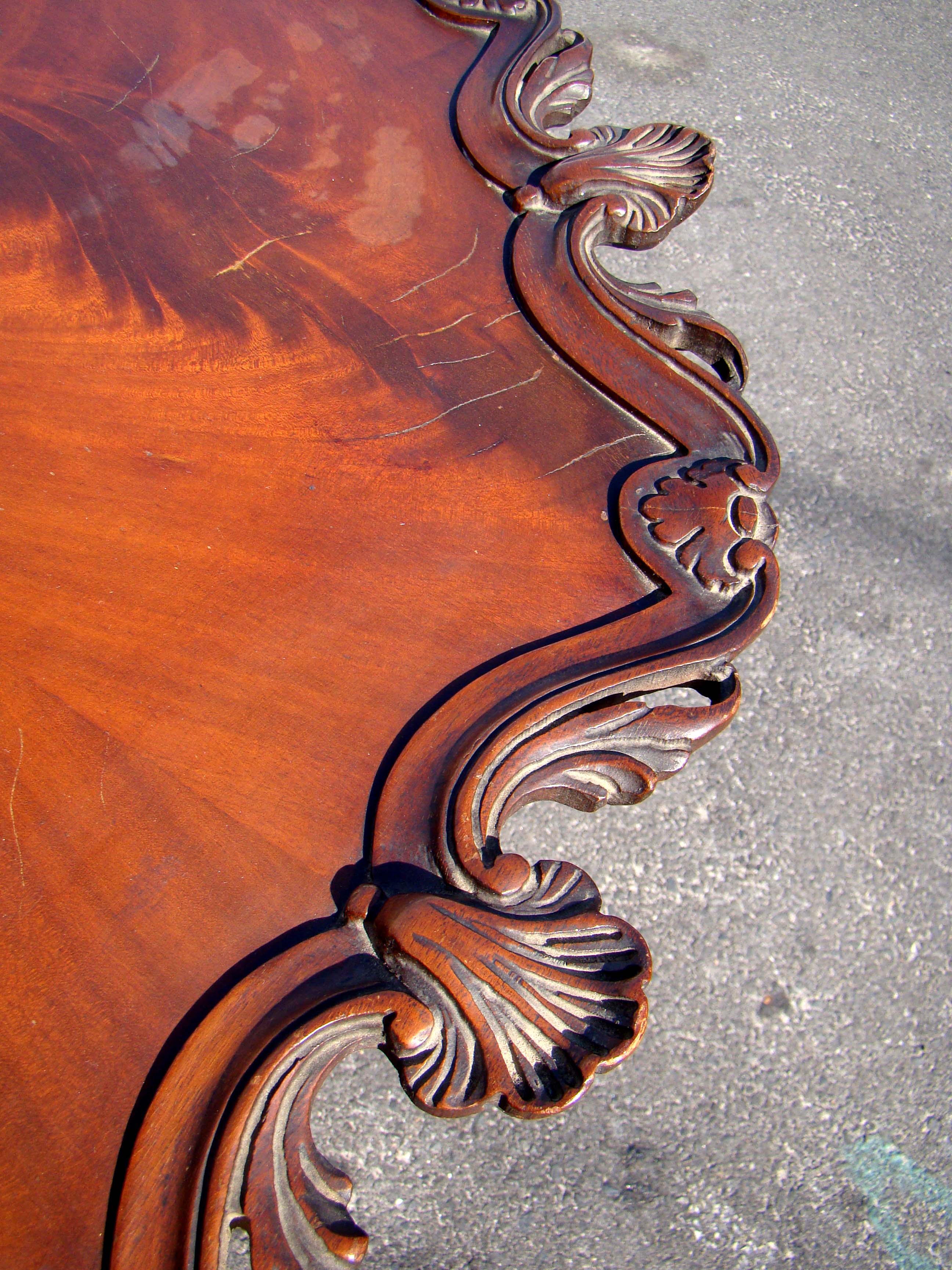 A beautiful antique hand carved "Philadelphia" style mahogany pie crust table circa 1875 — image 2