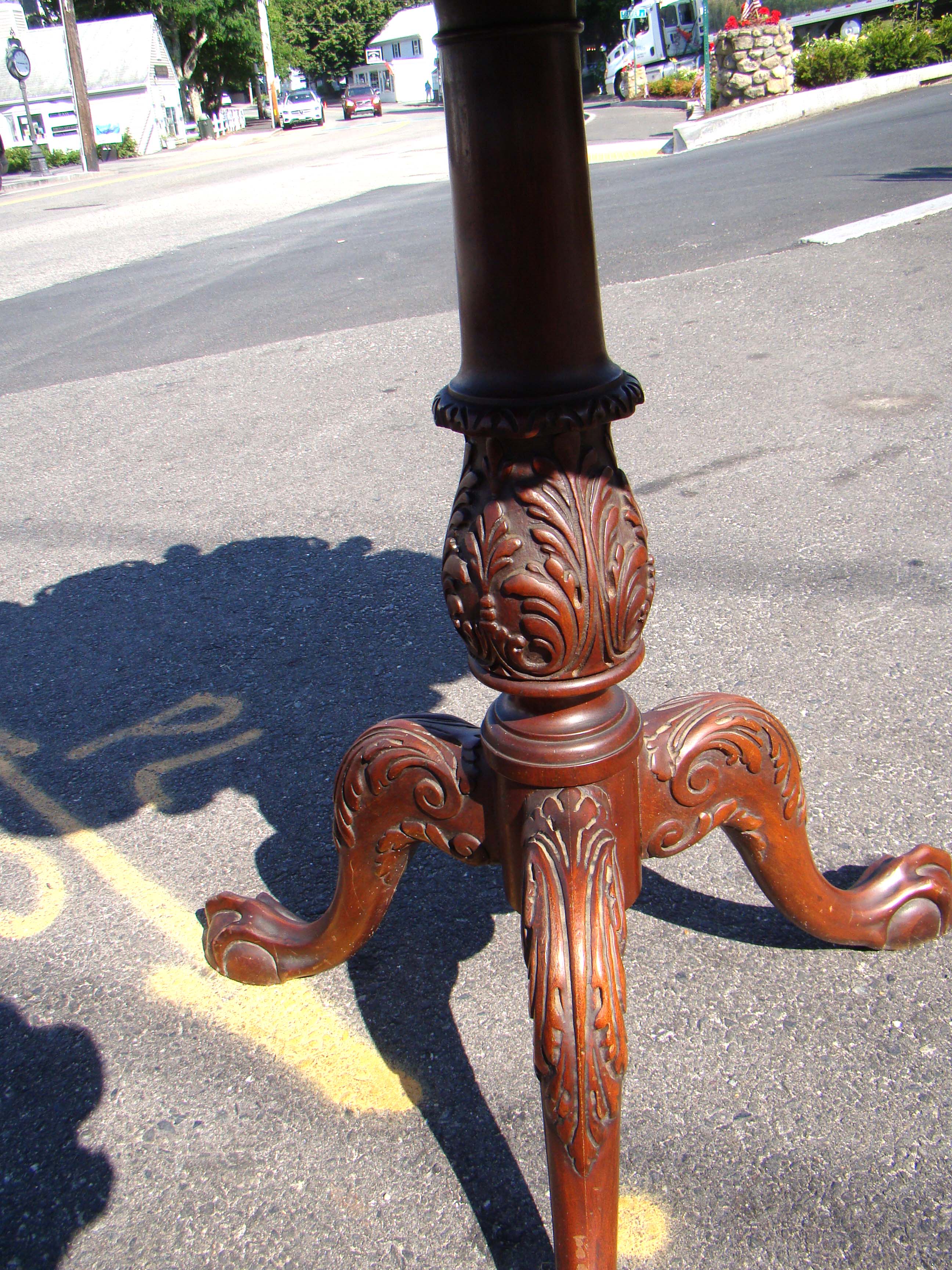 A beautiful antique hand carved "Philadelphia" style mahogany pie crust table circa 1875 — image 4