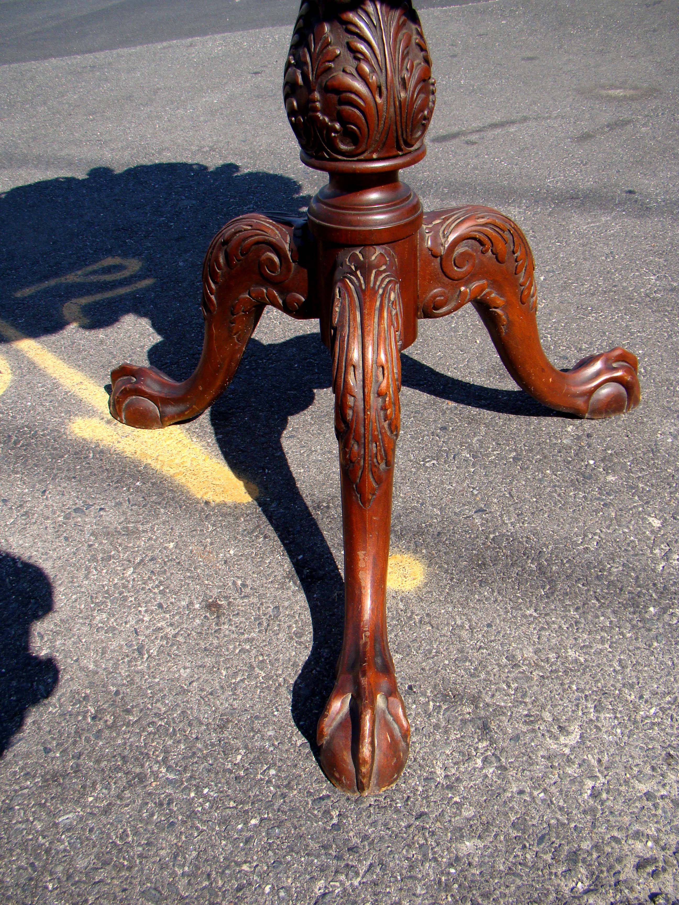 A beautiful antique hand carved "Philadelphia" style mahogany pie crust table circa 1875 — image 3
