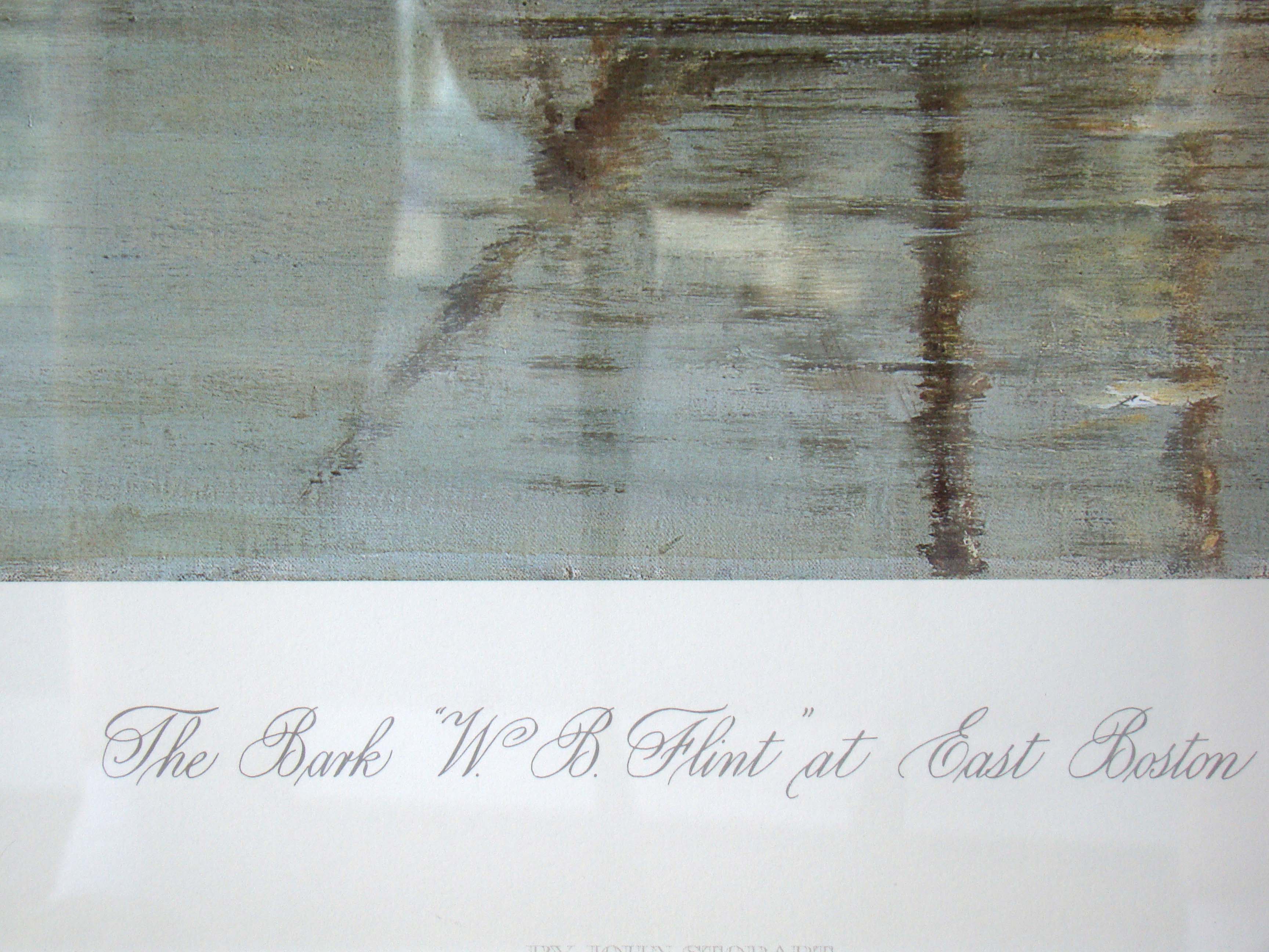 A fine limited edition John Stobart signed print titled "The Bark W. B. Flint" at East Boston — image 4