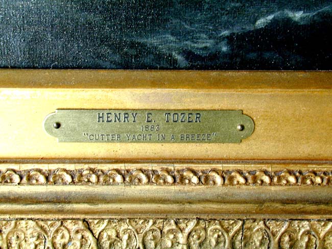 Beautiful Pair of Oil Paintings of 'Cutters in a Breeze' signed Henry E. Tozer, 1883 — image 3