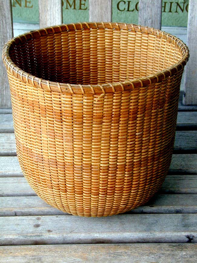 Fine Tall Nantucket basket Signed "Chadwick Island House, 1927, Edgar V. Seeler"