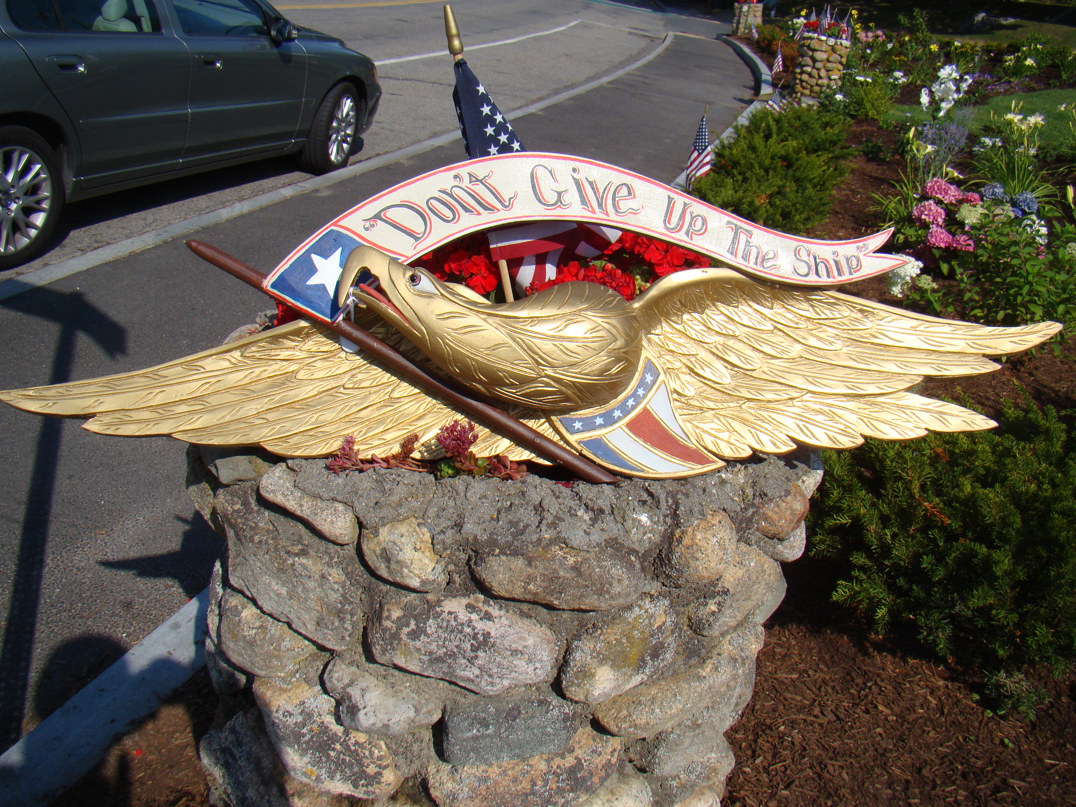 A finely carved "Bellamy" style eagle plaque with banner "Don't Give Up the Ship" — image 2