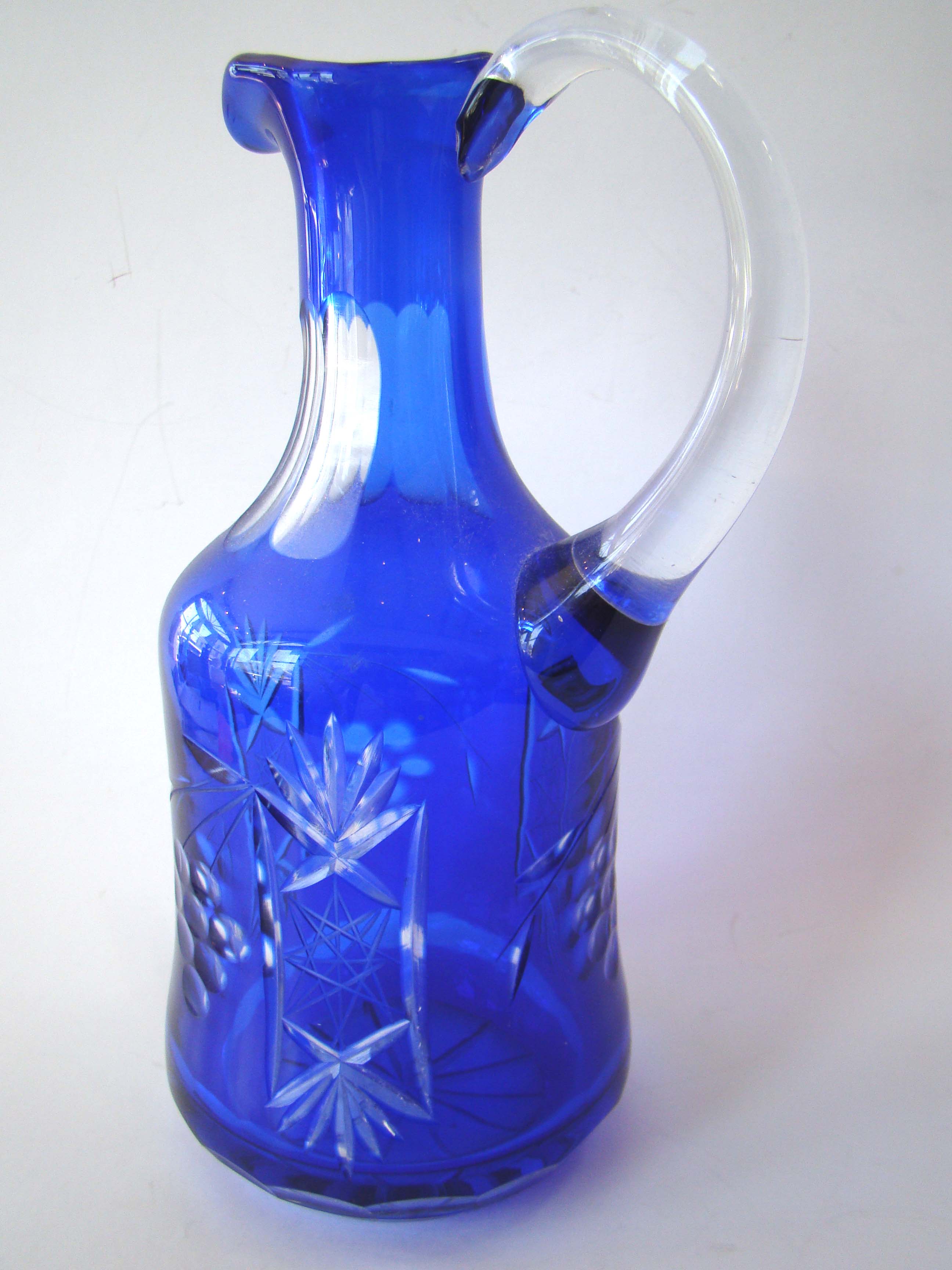A fine vintage cobalt blue cut glass decanter circa 1900