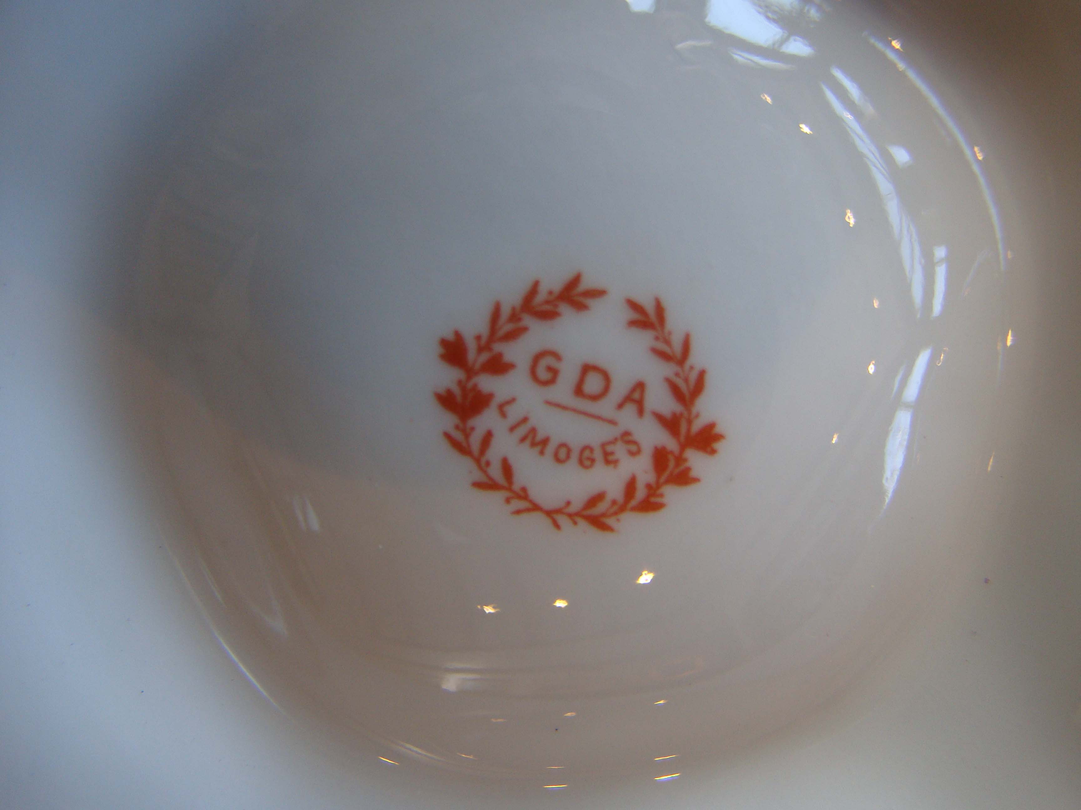 A beautiful pair of Limoges oyster plates made by Gerard, Dufraisseix and Abbot circa 1901 — image 2