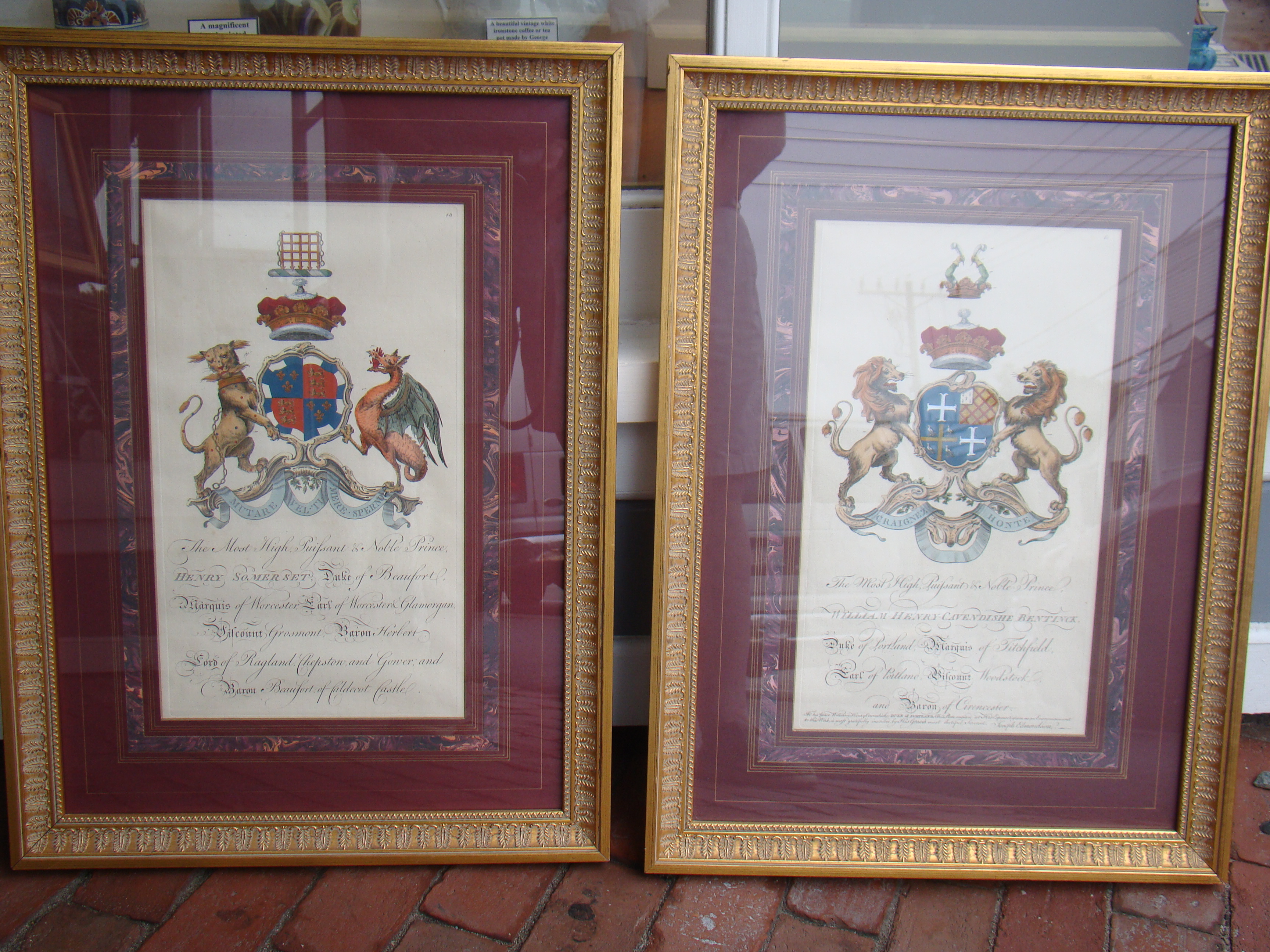 A beautiful pair of 18th century English armorial engravings by Joseph Edmonson (1730-1791)