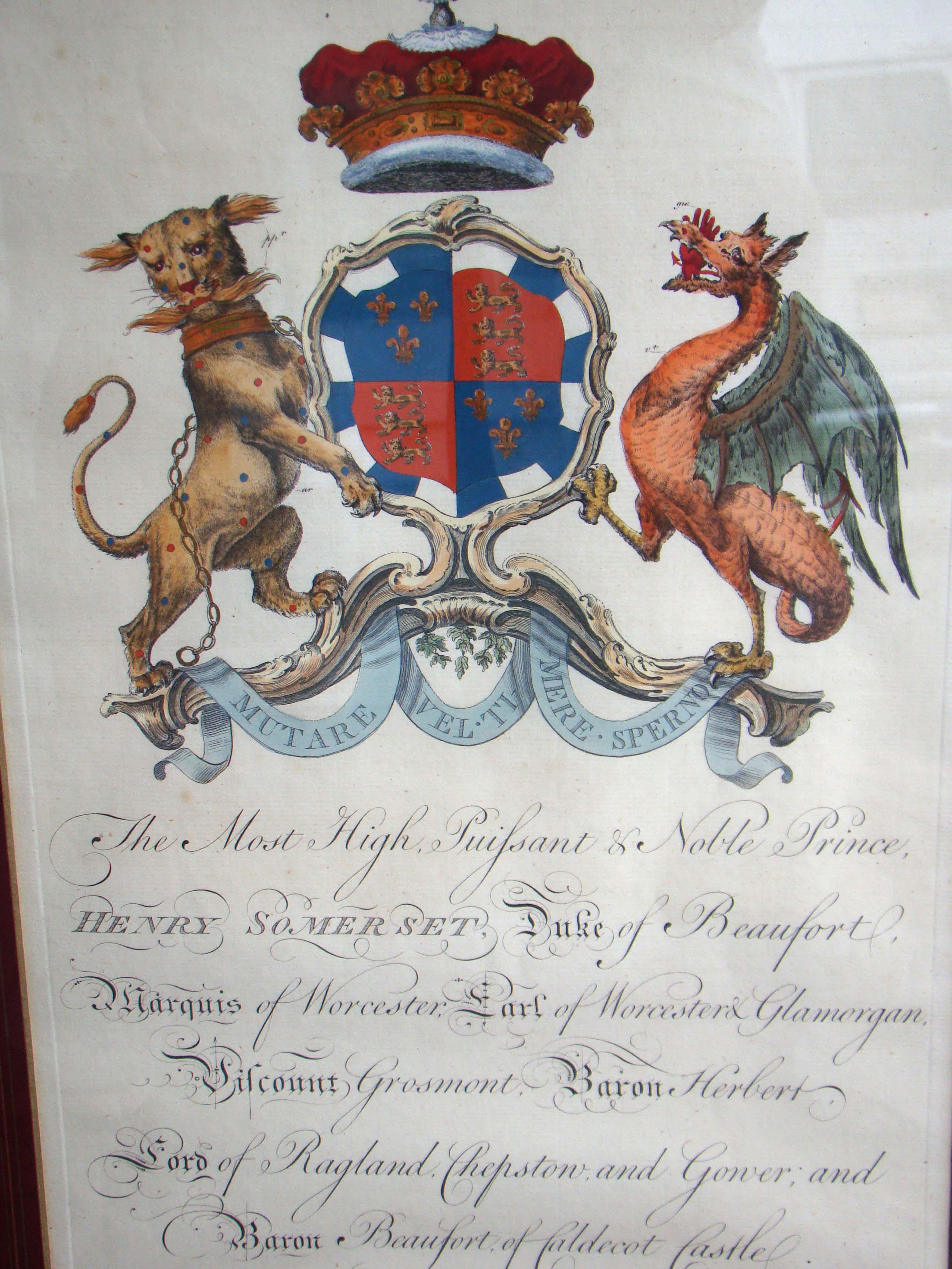 A beautiful pair of 18th century English armorial engravings by Joseph Edmonson (1730-1791) — image 3