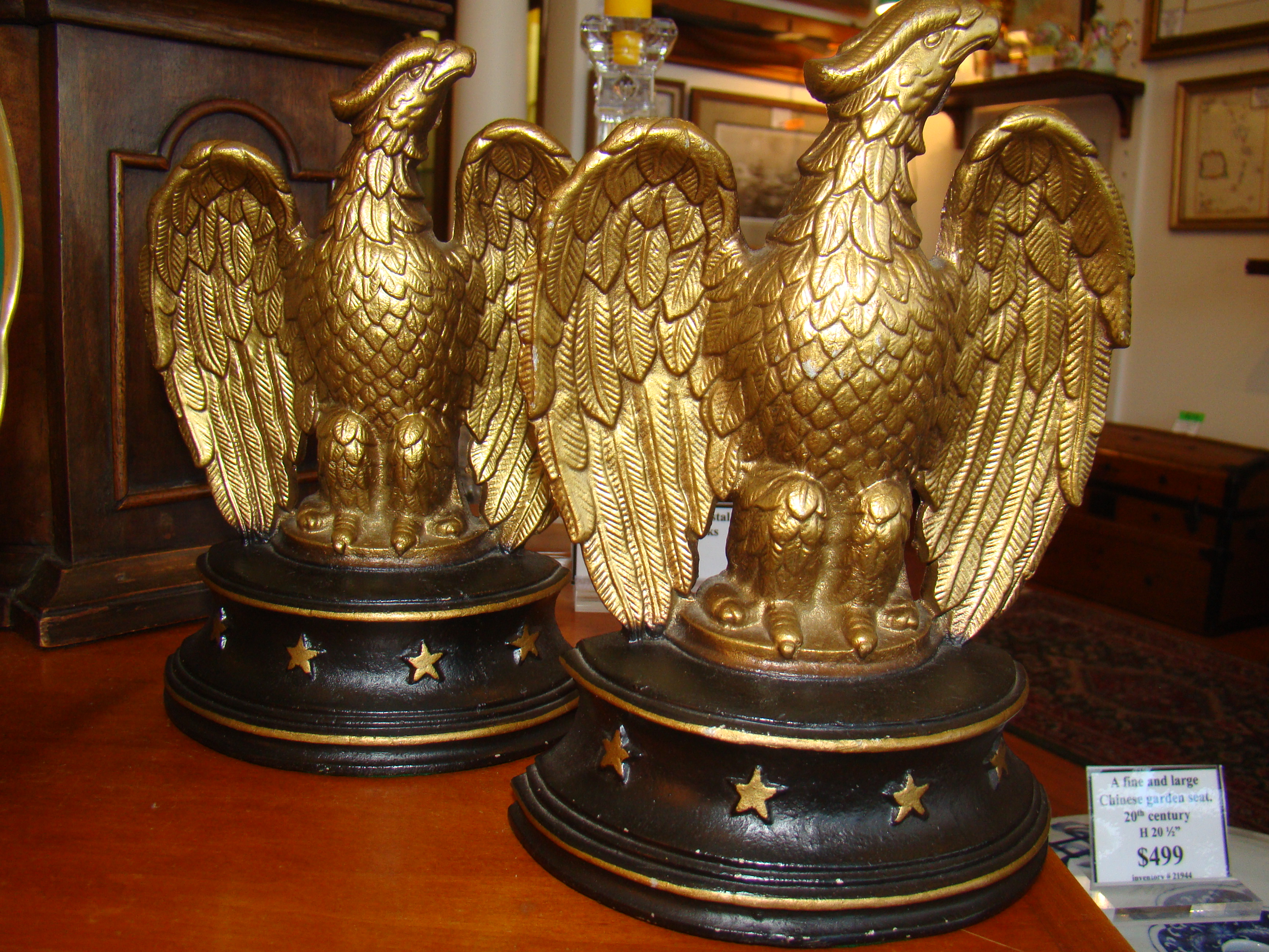 A fine pair of John F. Kennedy American Bald Eagle bookends circa 1960
