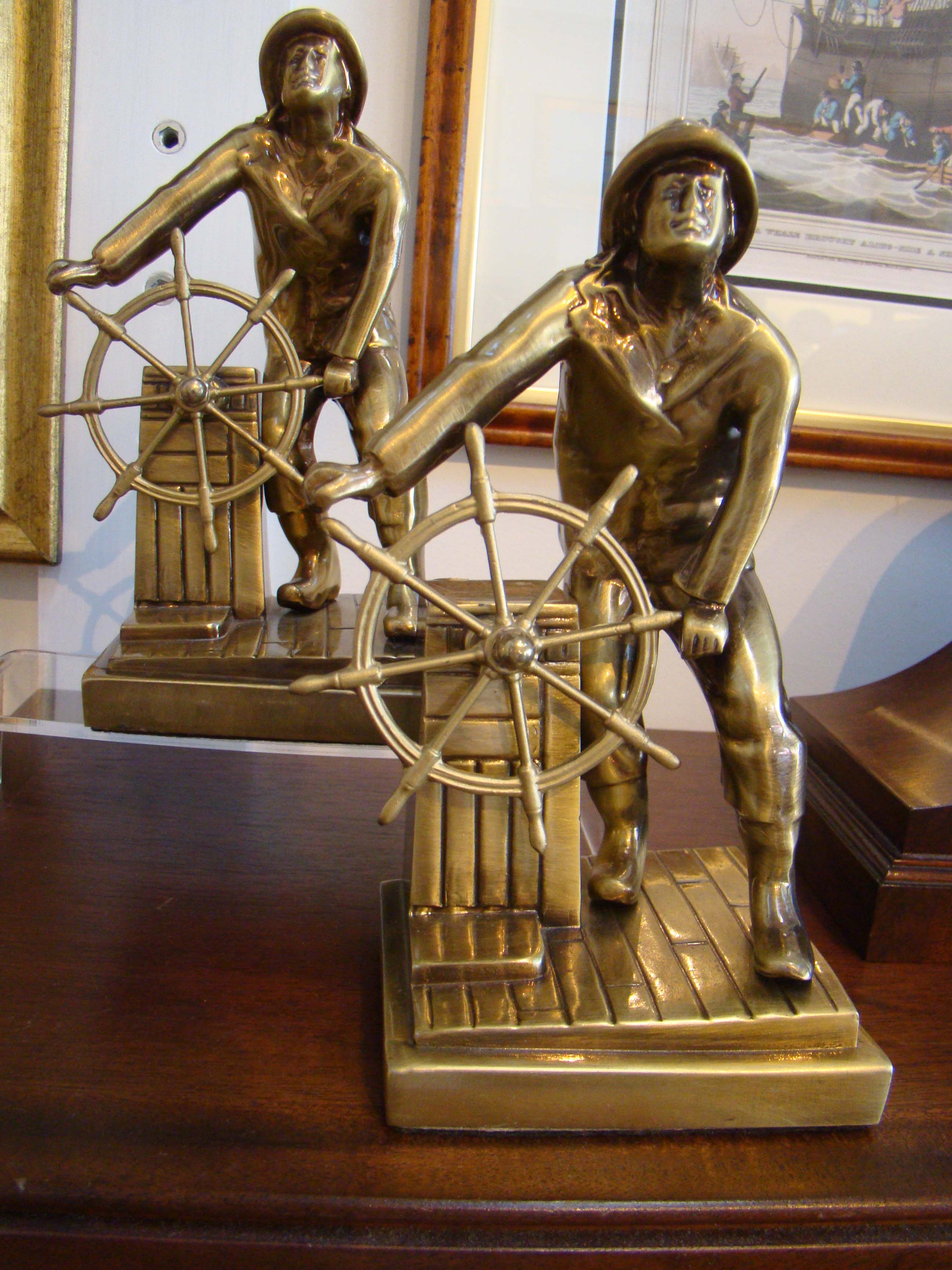 A pair of Gloucester Fisherman bookends made by PM Craftsman circa 1960