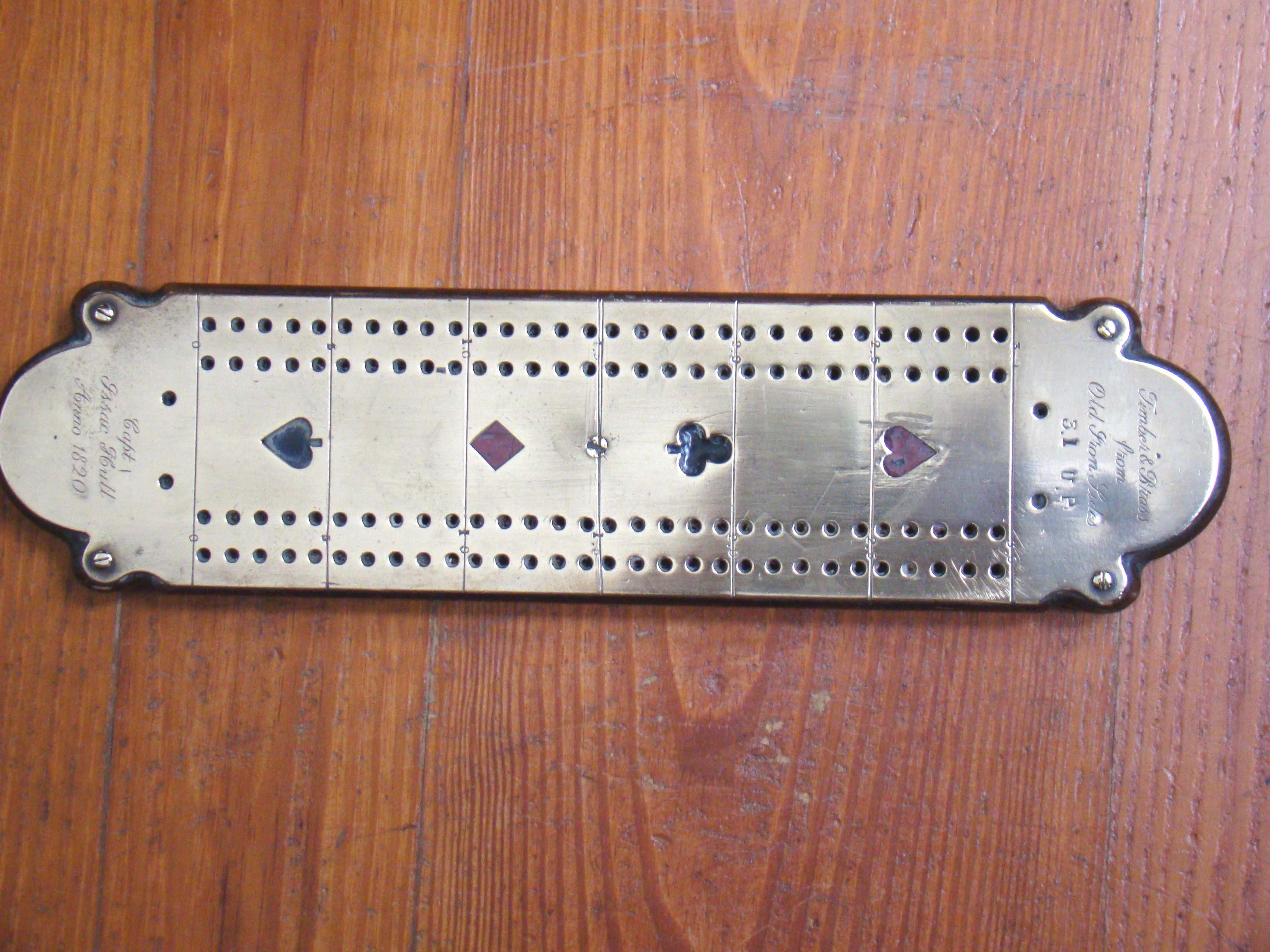 A RARE and HISTORICALLY IMPORTANT CRIBBAGE BOARD PRESENTED TO CAPT. ISAAC HULL IN 1820) — image 3