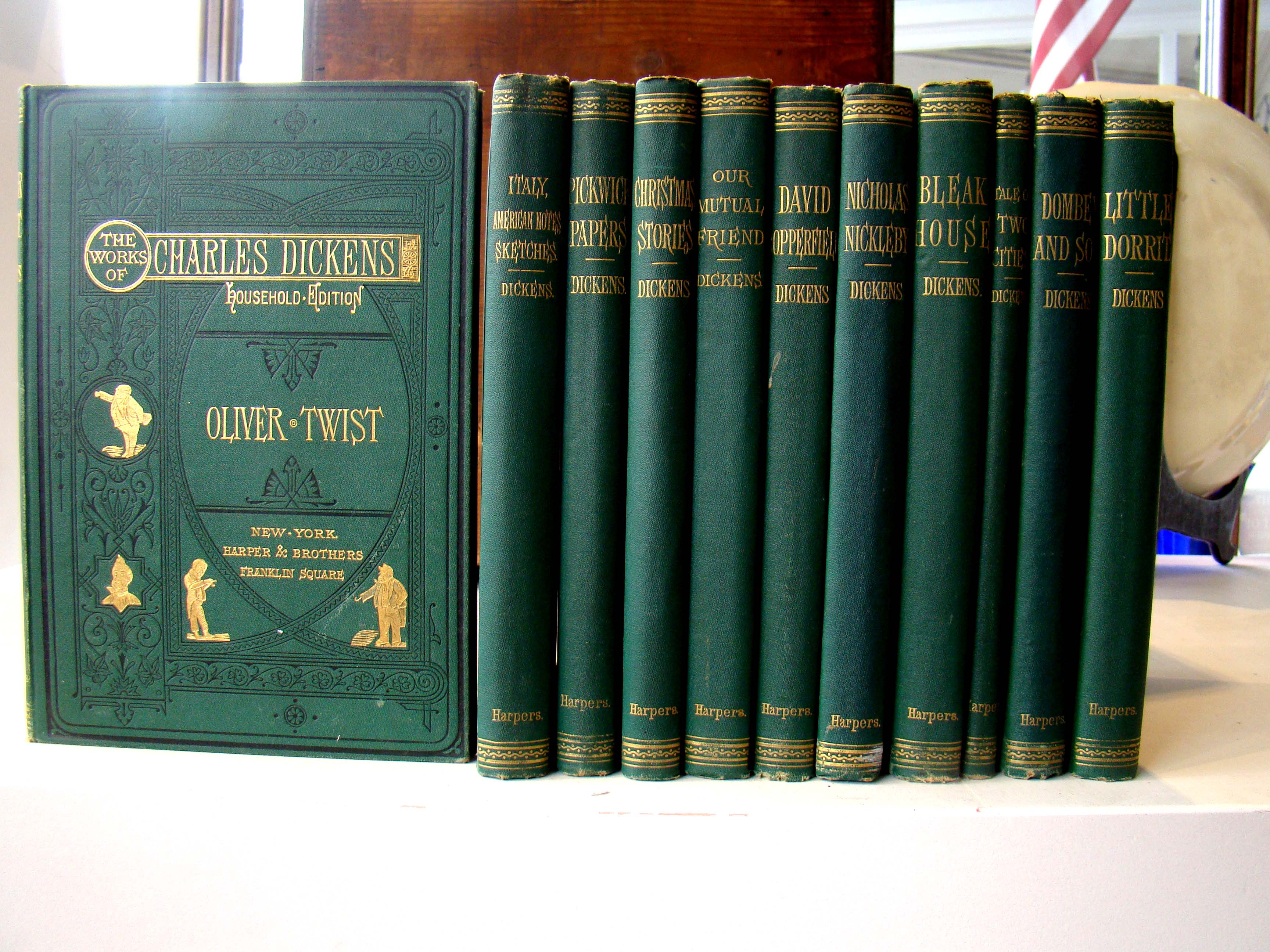 The Works of Charles Dickens, Household Edition, 5 volumes, published between 1873-1877
