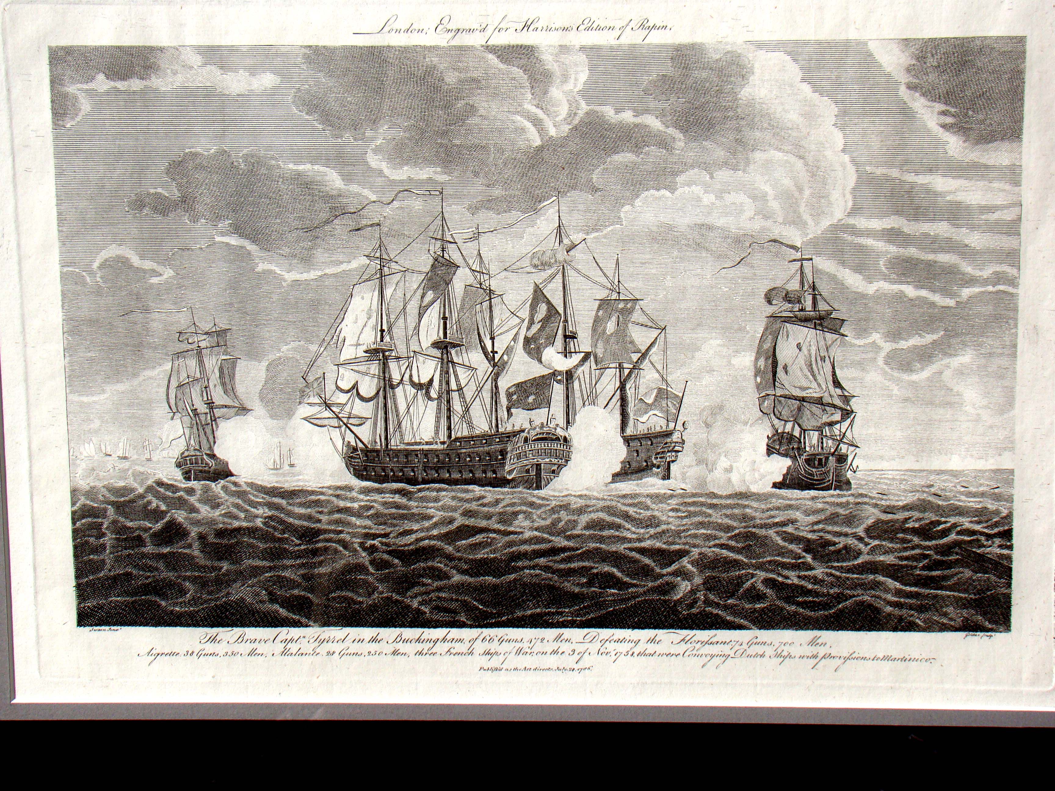 A pair of 18th century Naval Battle engravings published in 1786