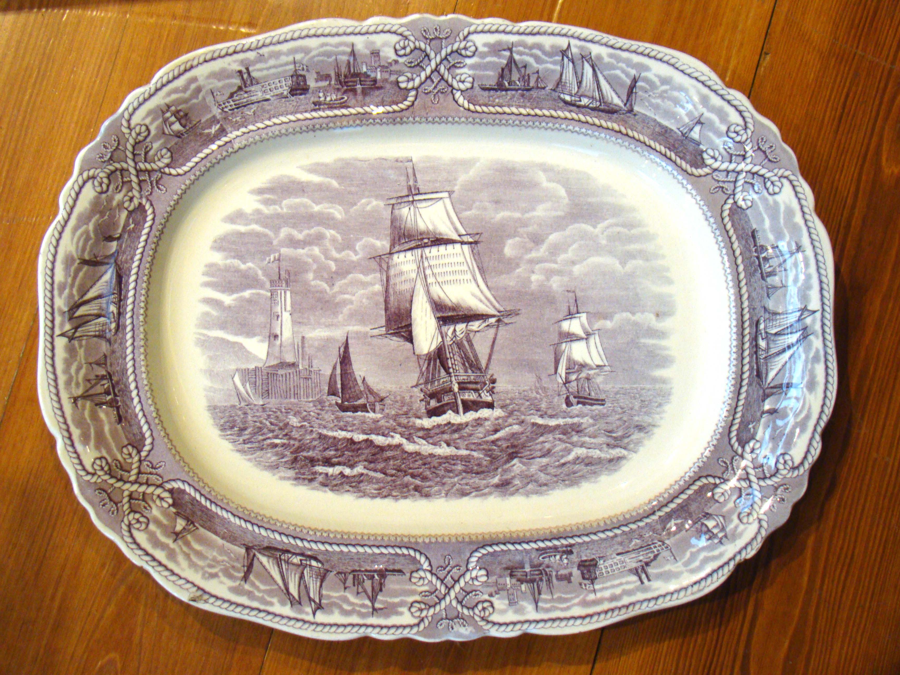 A Mason's Ironstone "American Marine" pattern serving platter (17" by 13 1/2") circa 1850