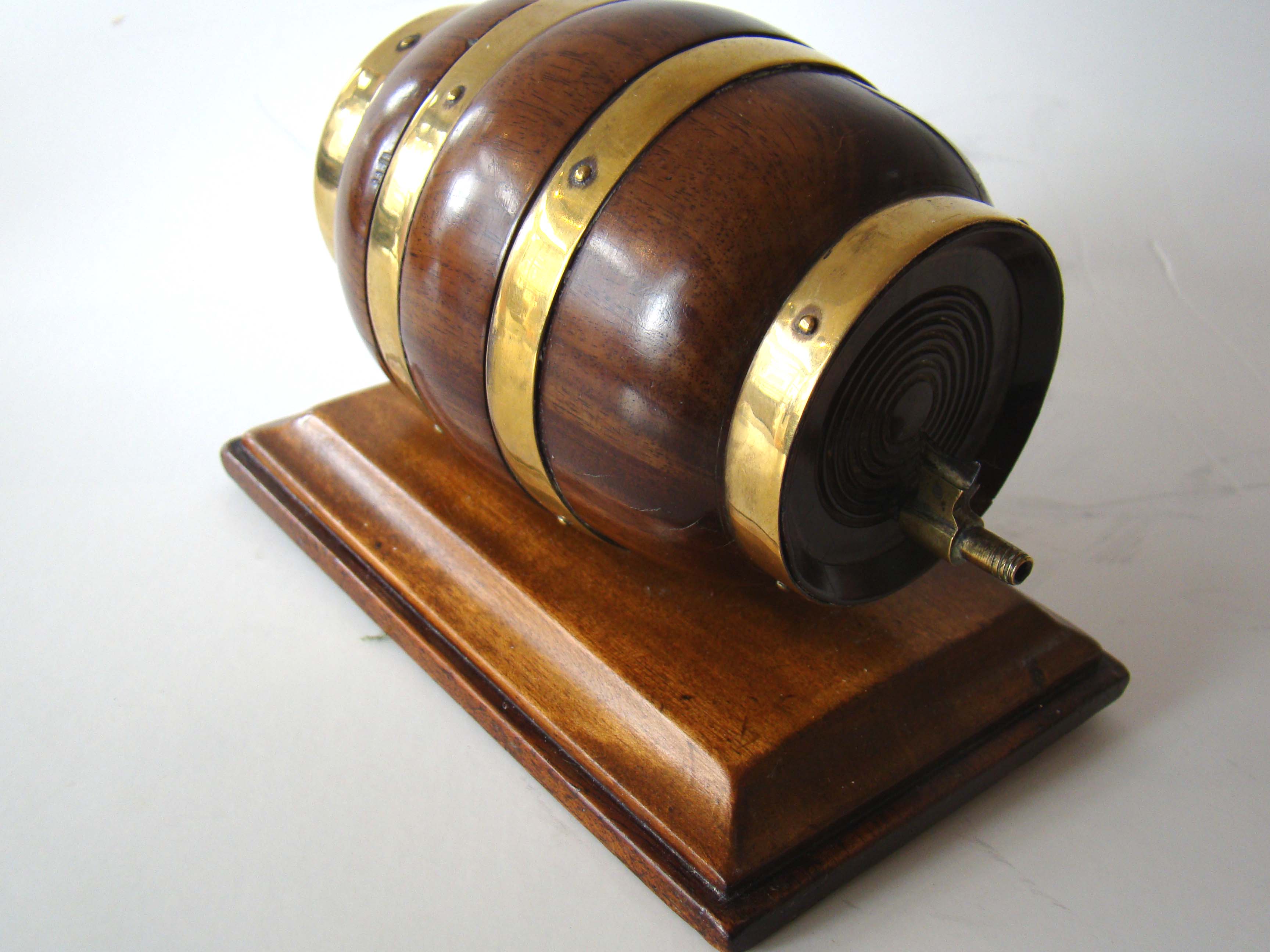 A fine and rare antique Victorian brass bound lignum vitae string barrel circa 1870