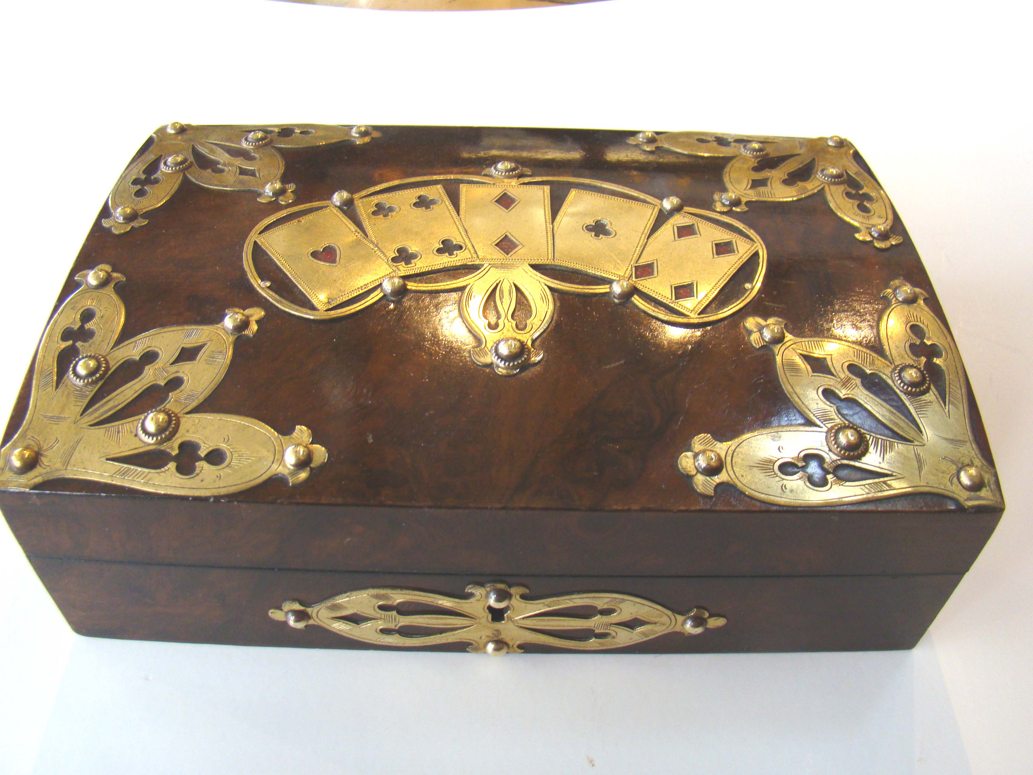 A magnificent brass mounted walnut games box circa 1890 — image 2