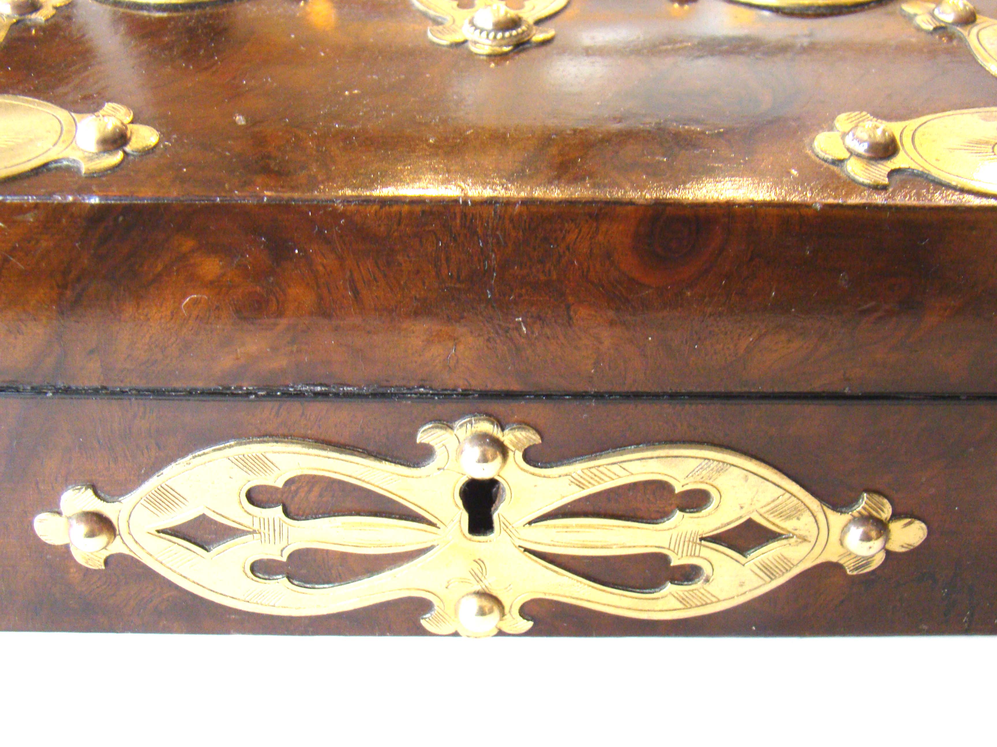A magnificent brass mounted walnut games box circa 1890 — image 3