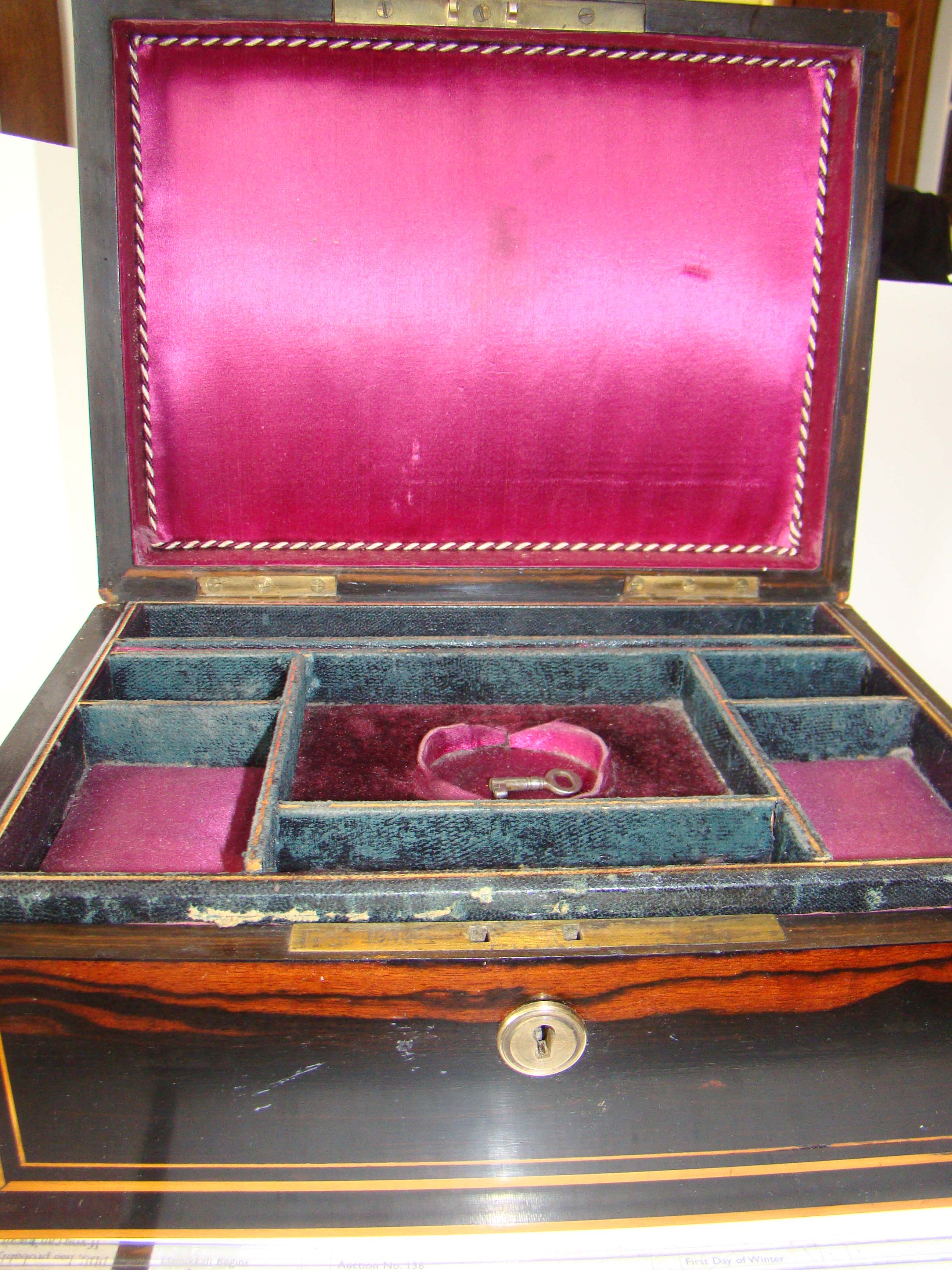 A stunning English coromandel wood jewelry box circa 1850 — image 4