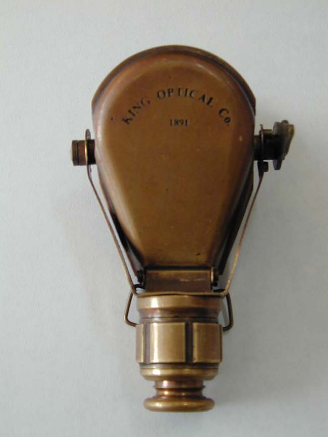 All brass fold-out monocular signed "King Optical Co., 1891"