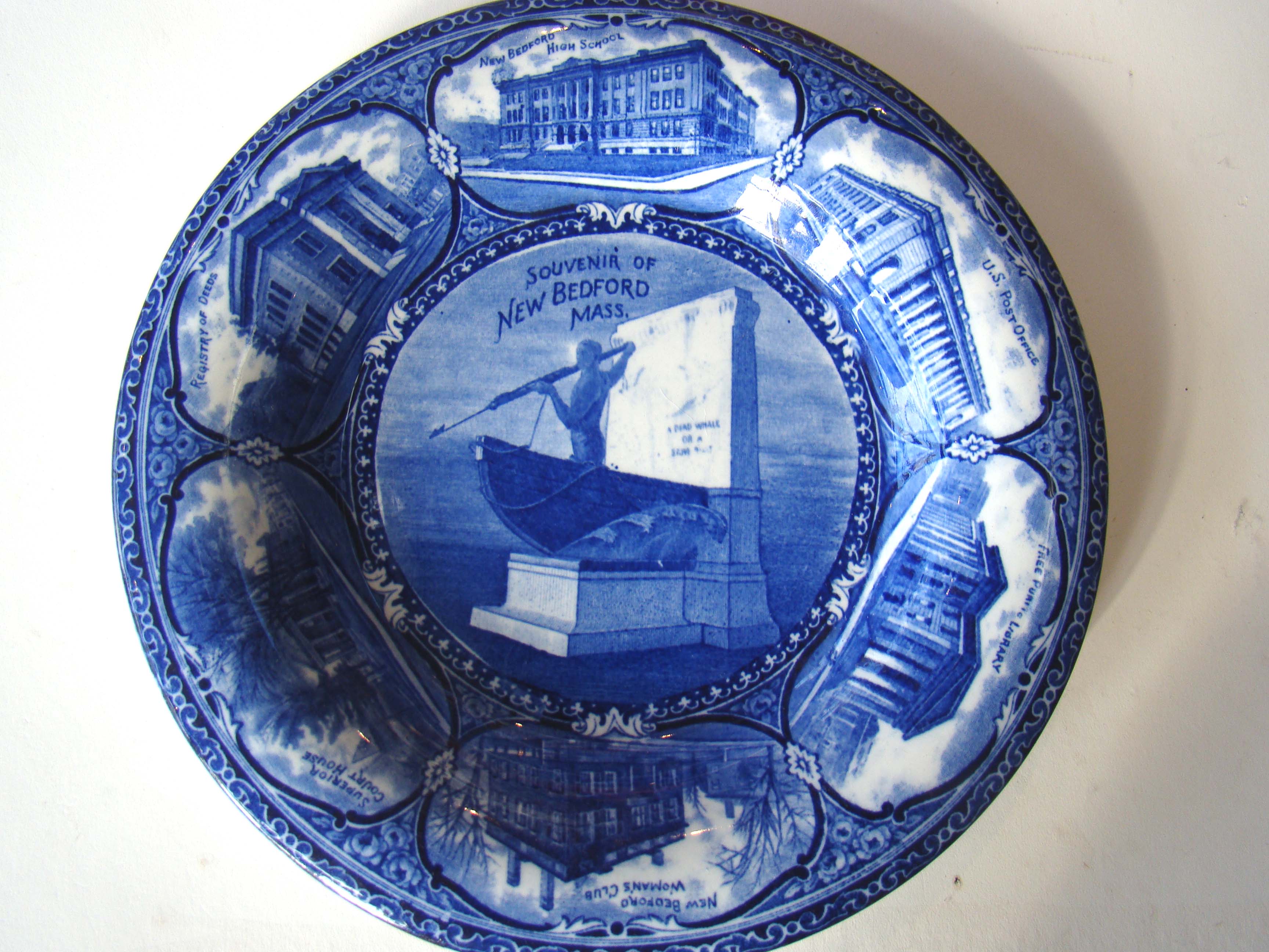 New Bedford Souvenir plate made by Rowland & Marsellus circa 1905